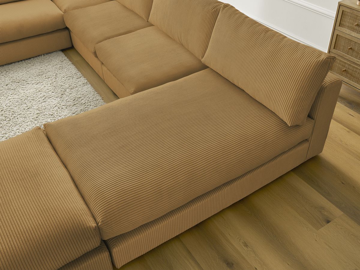 Bobochic Paris Ecksofa mit Pouf 369 × 167 cm Cordsamt Gelb