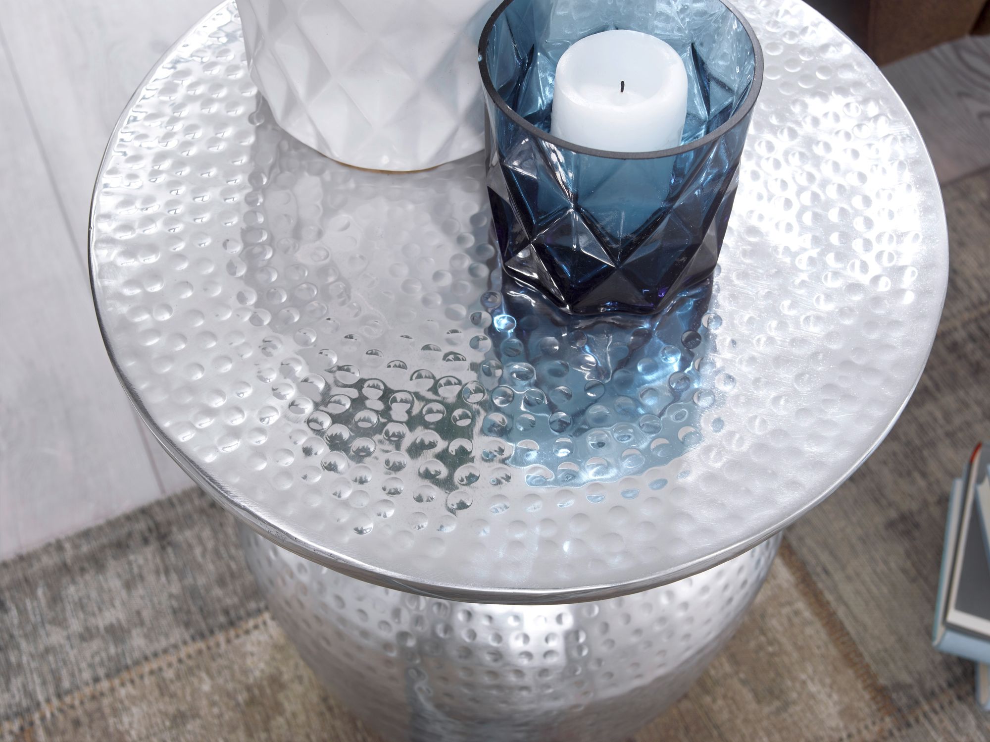 Beistelltisch Hvanneyri Aluminium Silber Ø 36 cm