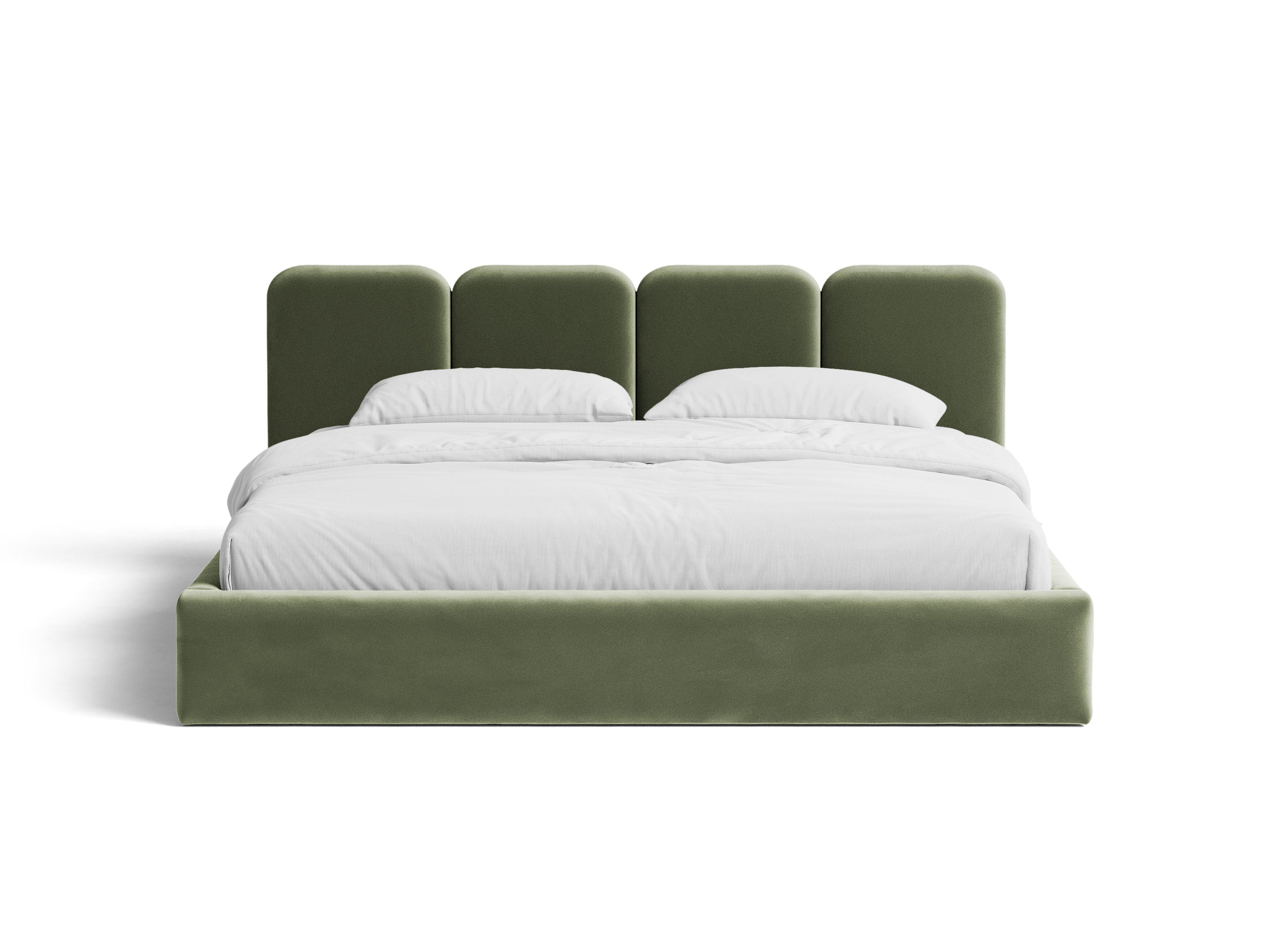 Micadoni Stauraumbett mit Kopfteil Saga Samt Magic Velvet Grün 160x200