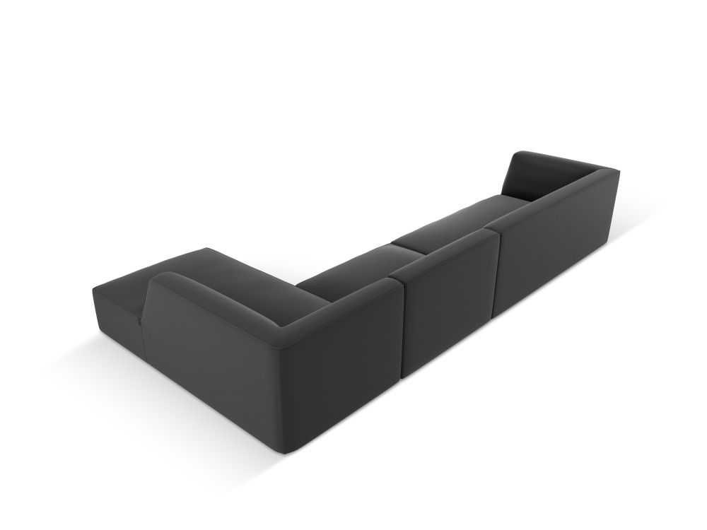 Cosmopolitan Design Ecksofa Siena 5-Sitzer Kunstleder Pacifico Schwarz Rechts