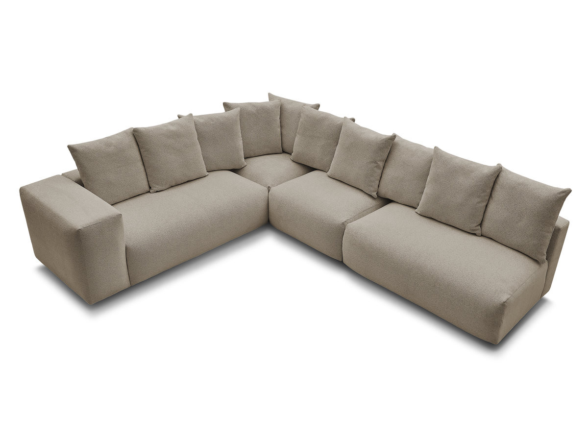 Bobochic Voltaire Ecksofa 322 × 268 cm Melange-Stoff Taupe Ecke links