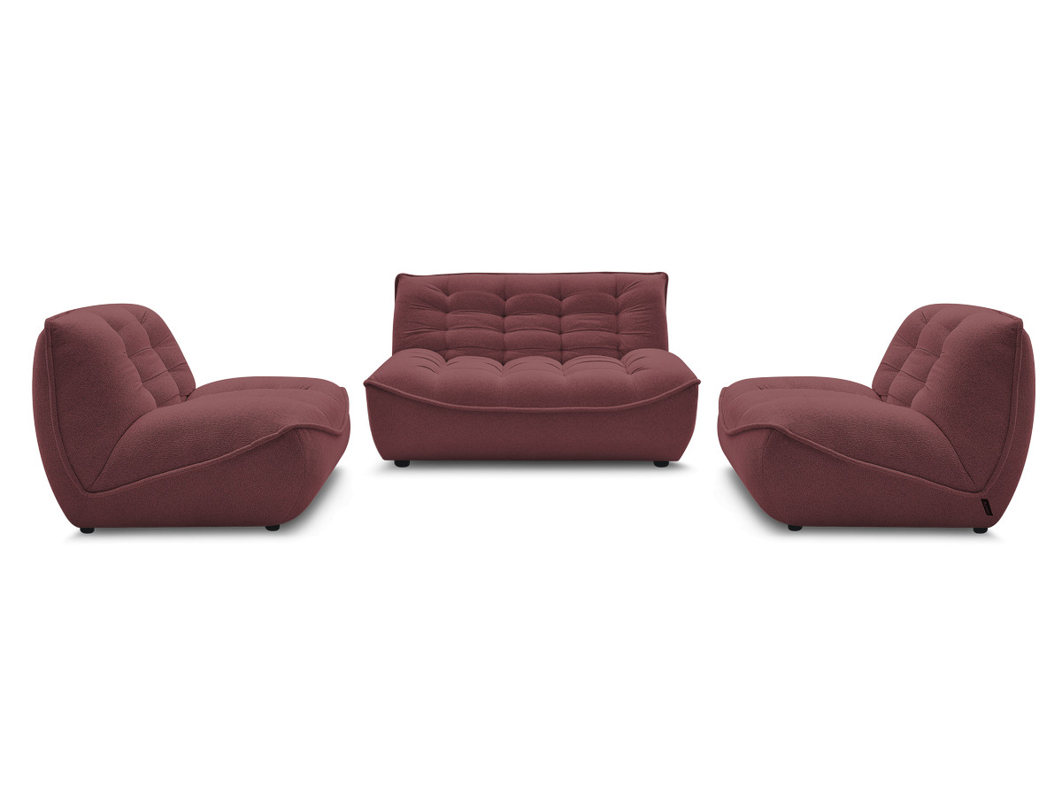 Bobochic Serena Sofa 4-Sitzer Melange-Stoff Rot