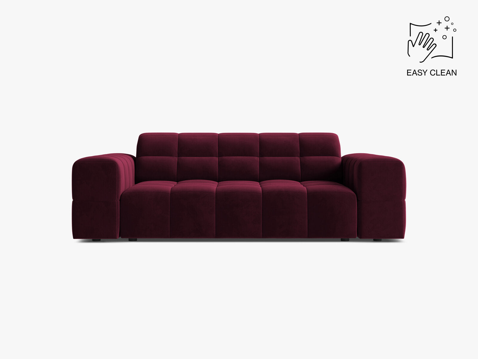 Micadoni Jennifer Sofa 2-Sitzer Samt Venus Burgundfarben