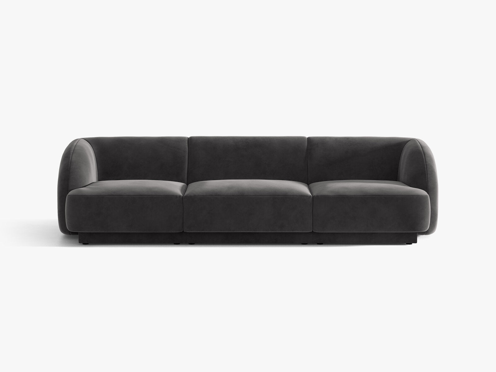 Micadoni Sofa Miley 3-Sitzer Samt Bluvel Grau