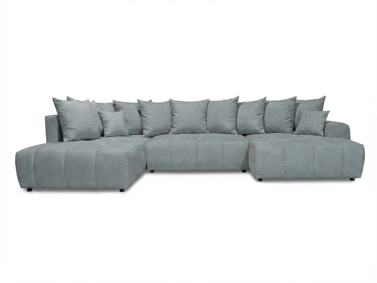 Bobochic Roxelane Wohnlandschaft Melange-Stoff Hellgrau Ecke rechts