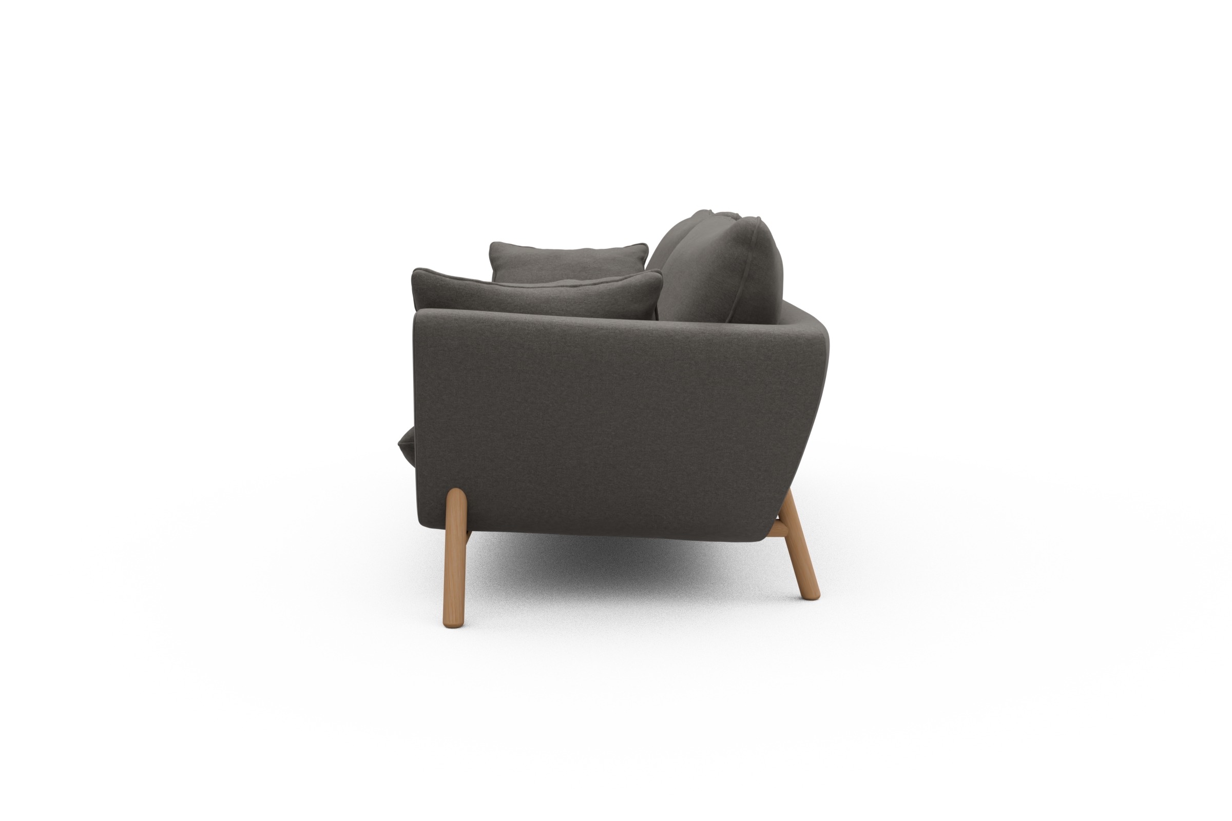 Sofa Emil 3-Sitzer Beinfarbe Eiche Natur Satya-Taupe