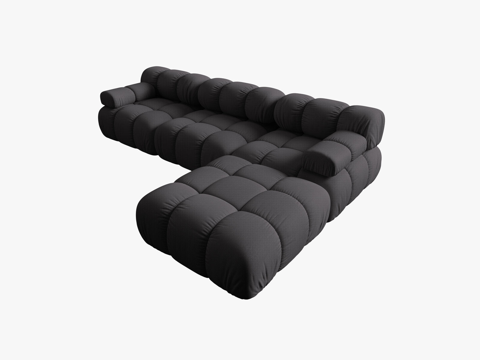 Micadoni Modulares Sofa Bellis 4-Sitzer mit flachem Modul 3D-Stoff Sonic Espresso