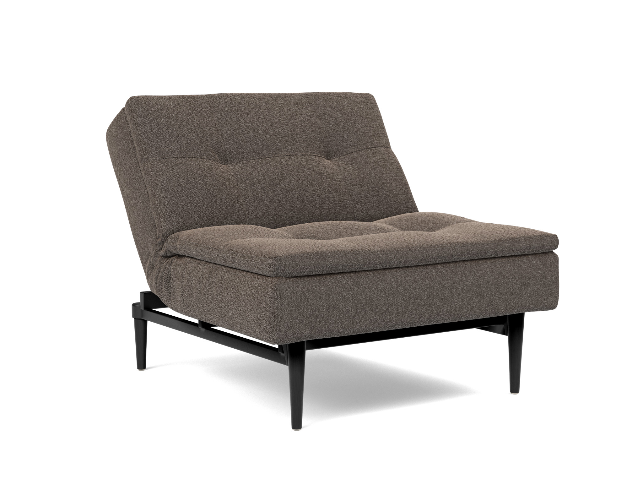 Sessel Dublexo Boucle Skandi 530-Taupe Beine Styletto Eiche schwarz