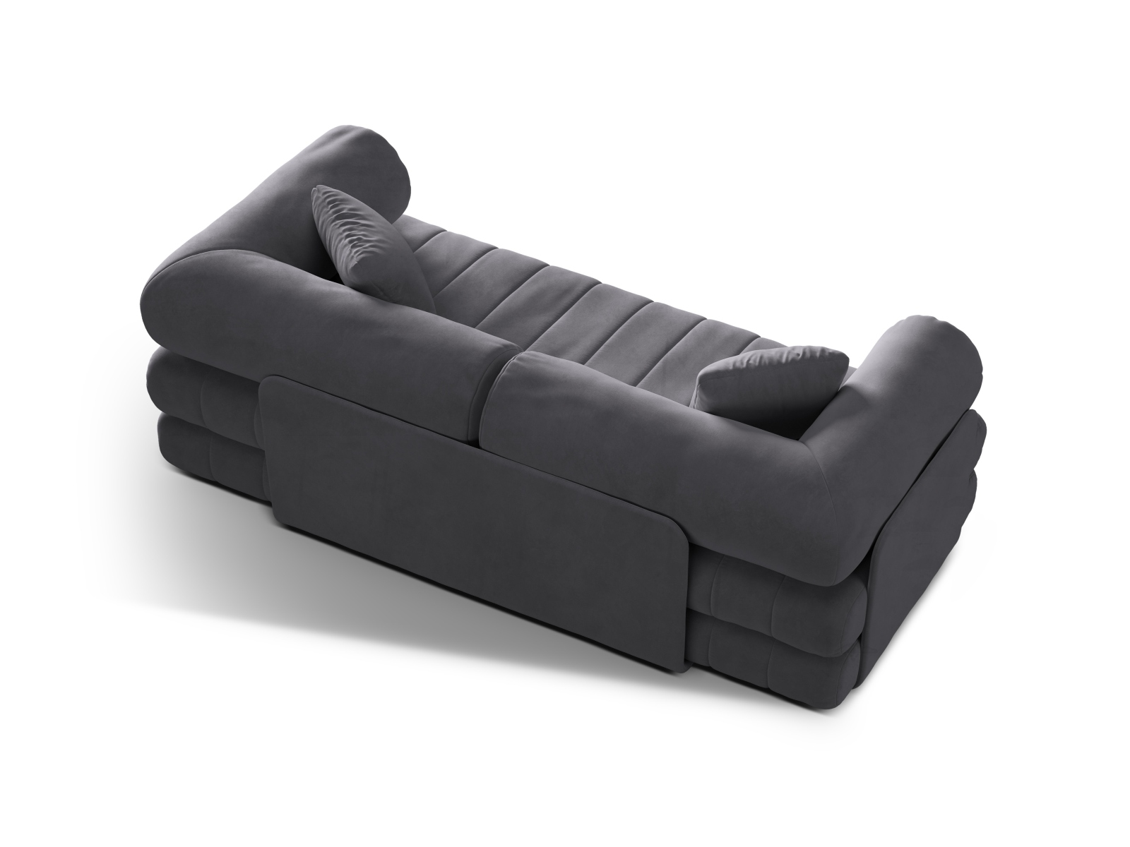 Cosmopolitan Design Schlafsofa Kemi 3-Sitzer Samt Salvador Dunkelgrau