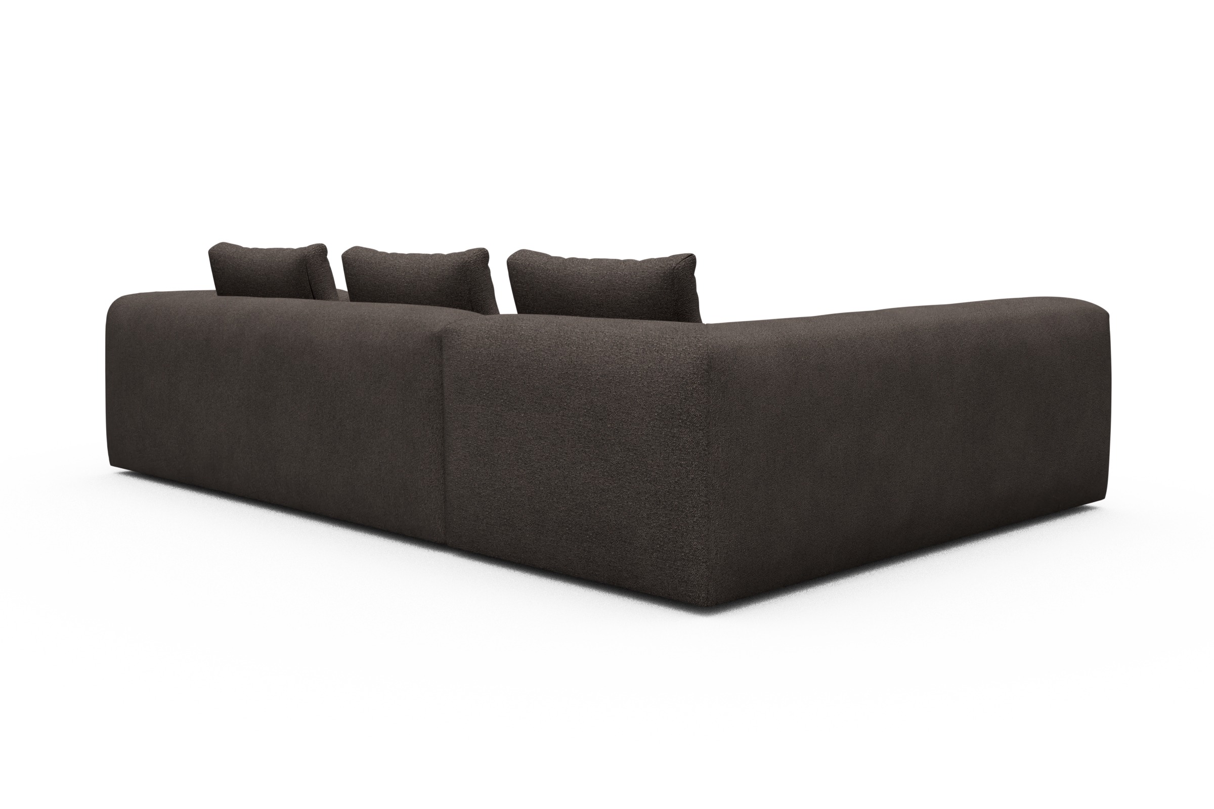 Ecksofa Fred 2x 2,5-Sitzer links offen Boucle-Taupe