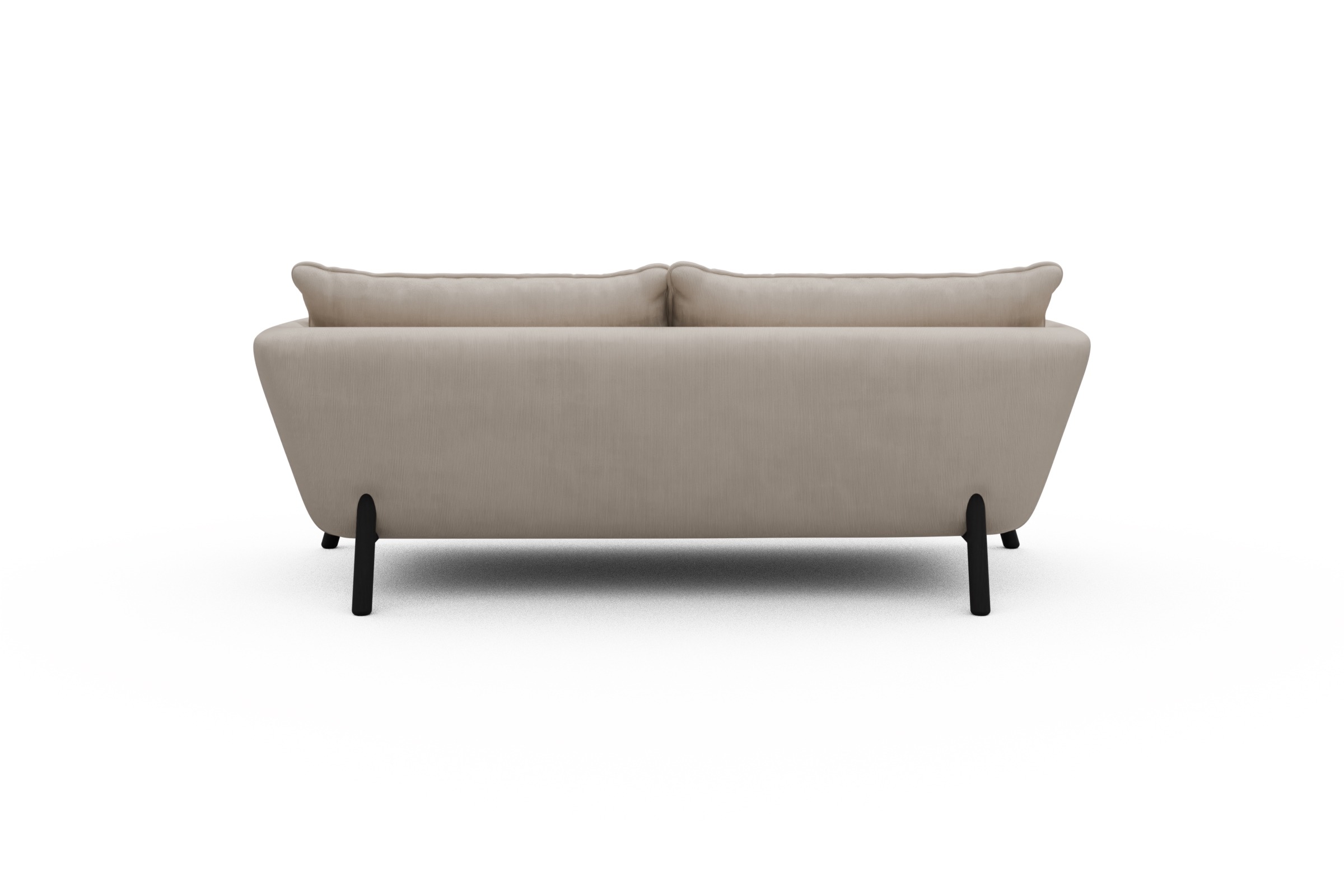 Sofa Emil PREMIUM 2-Sitzer Beinfarbe Eiche Schwarz Cordufine-Off-White