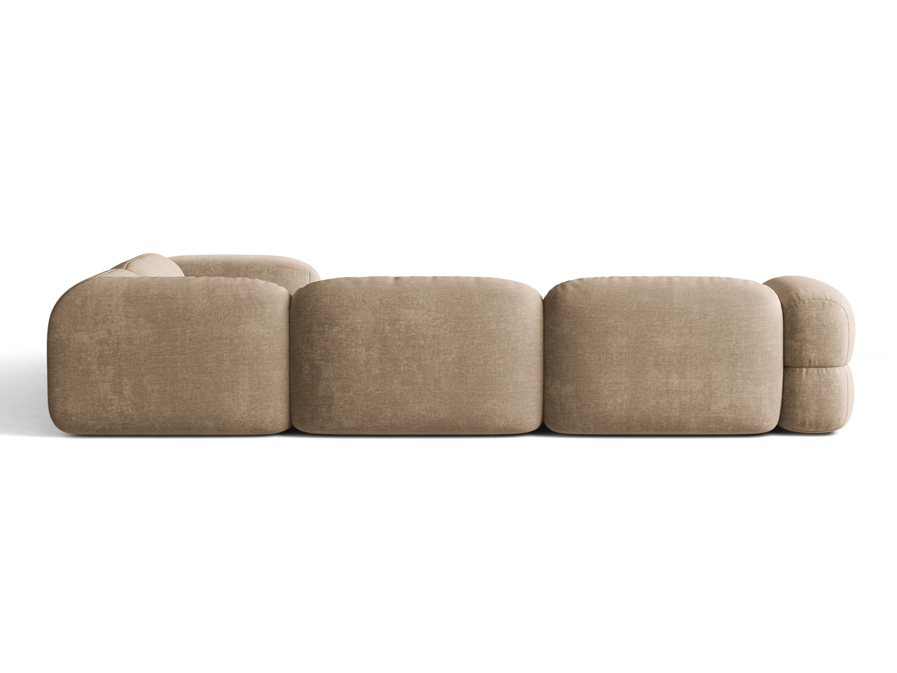 Micadoni Panorama-Ecksofa Luno 5-Sitzer Samt Vogue Dunkelbeige Rechts