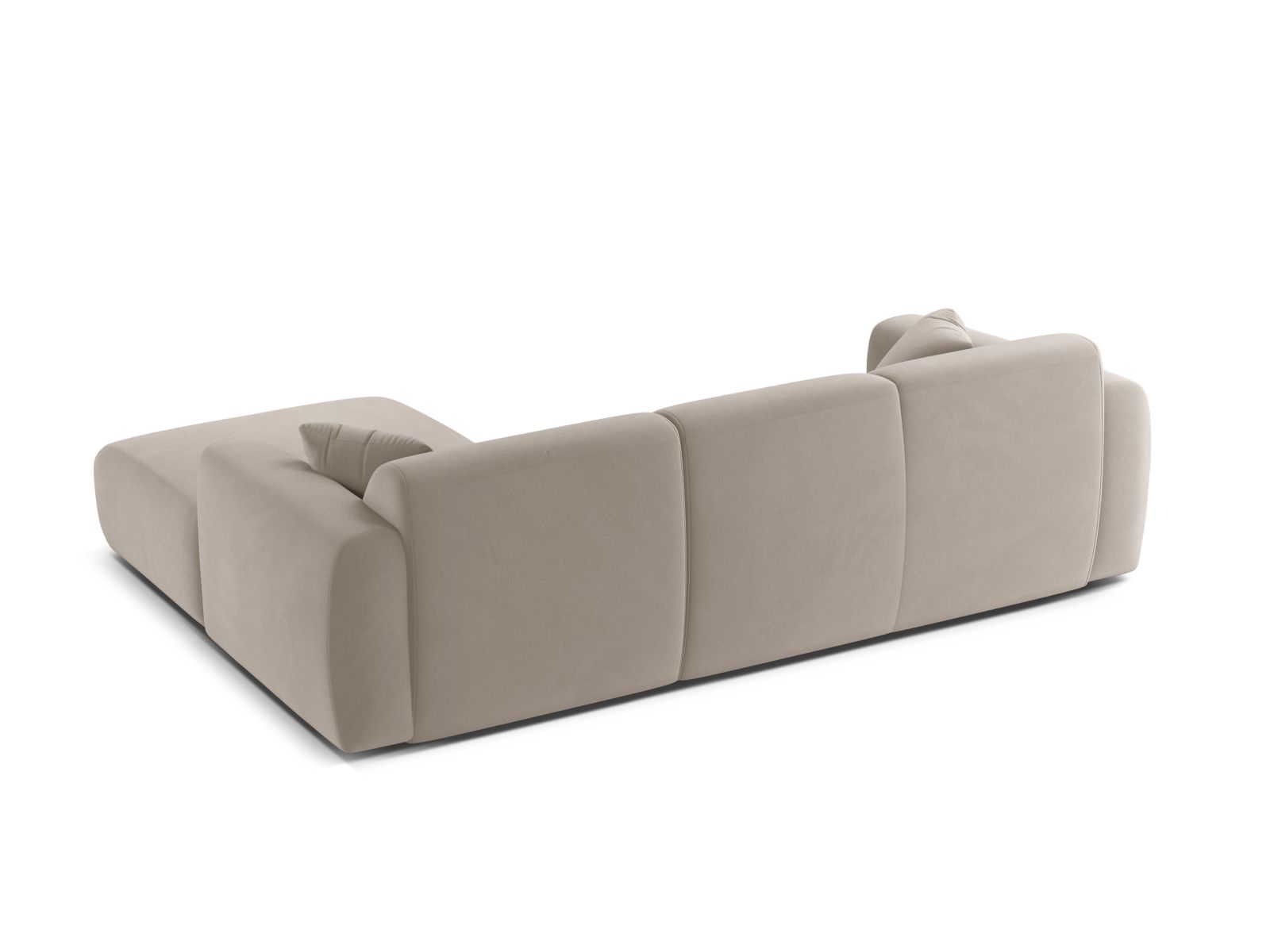 Micadoni Ecksofa Molino 4-Sitzer Rechts Samt Casino Helles Beige