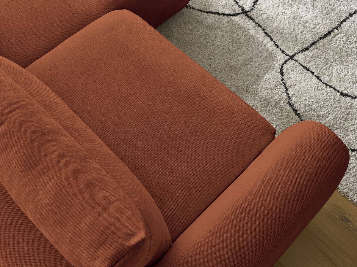 Bobochic Aden Ecksofa 246 × 152 cm Stoff Orange Ecke rechts
