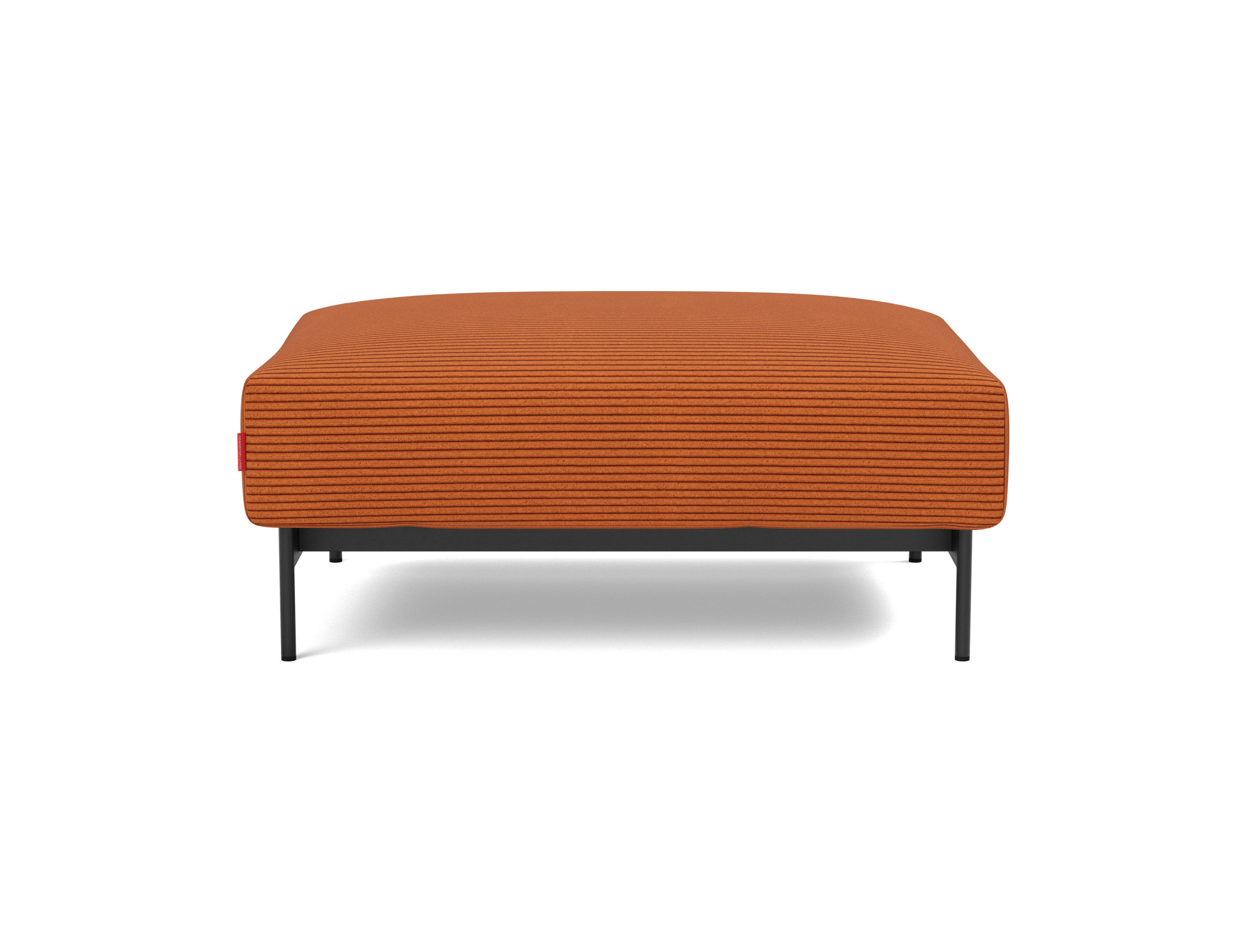 Hocker Malloy Kord Corduroy 595-Burnt-Orange Beine Schwarzes Metall