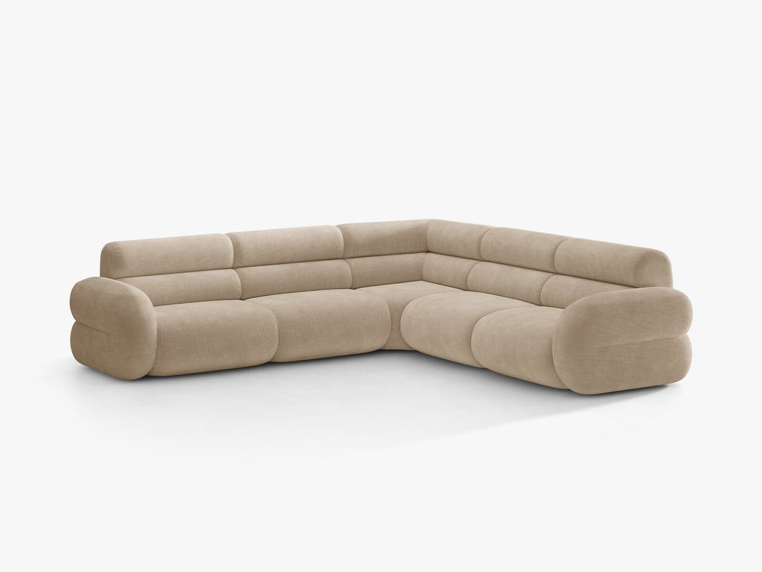 Micadoni Neo Modulares Ecksofa 7-Sitzer Chenille Golden Dunkelbeige