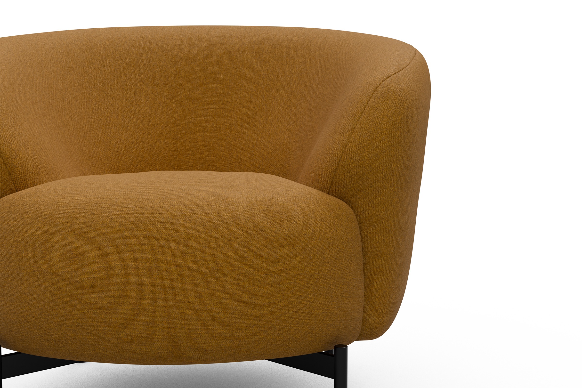 Sessel Ronda X-Metallgestell Schwarz Satya-Ocre