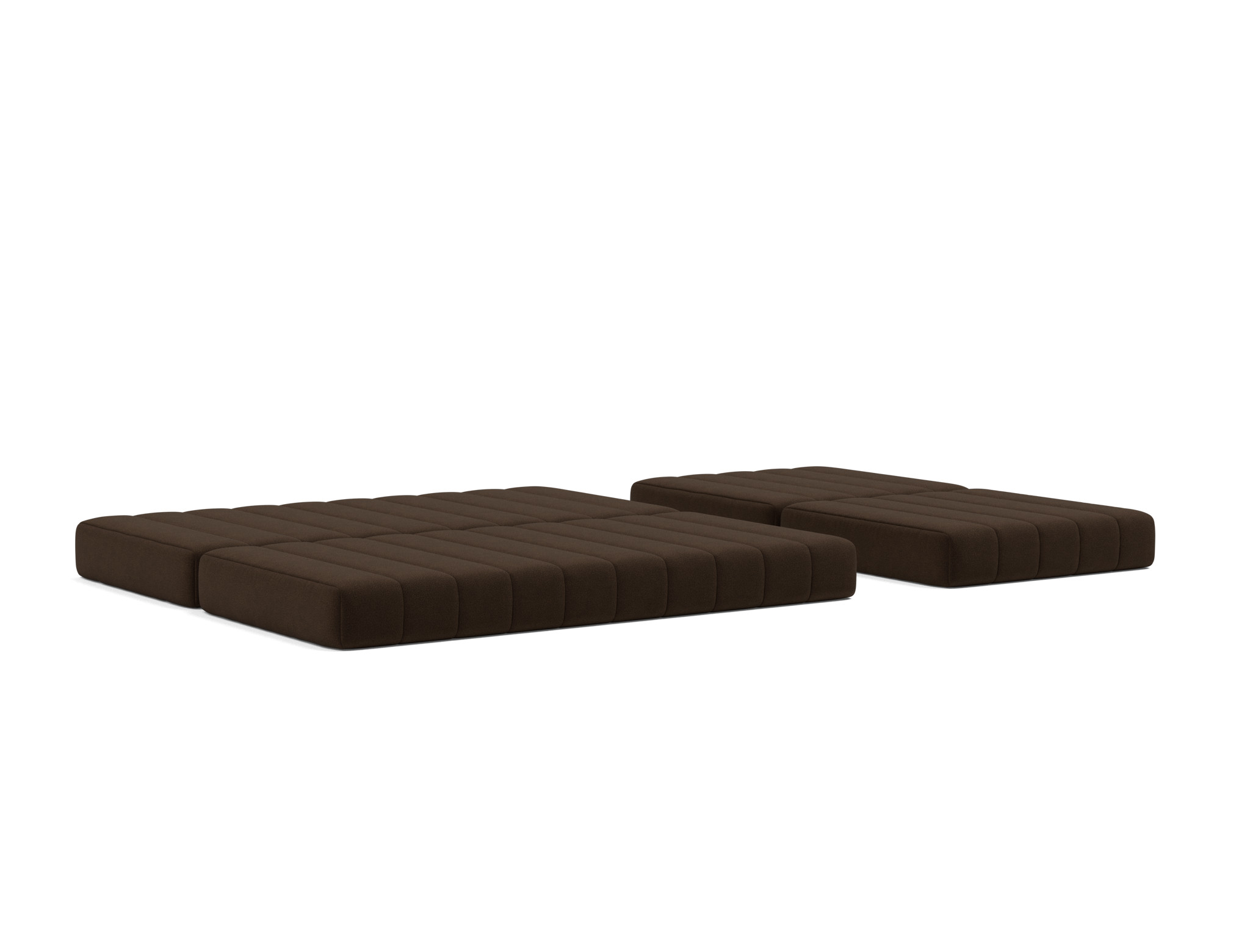 Schlafsofa CozyPad Grand mit Armlehnen Strukturierter Stoff Taura 358-Chocco