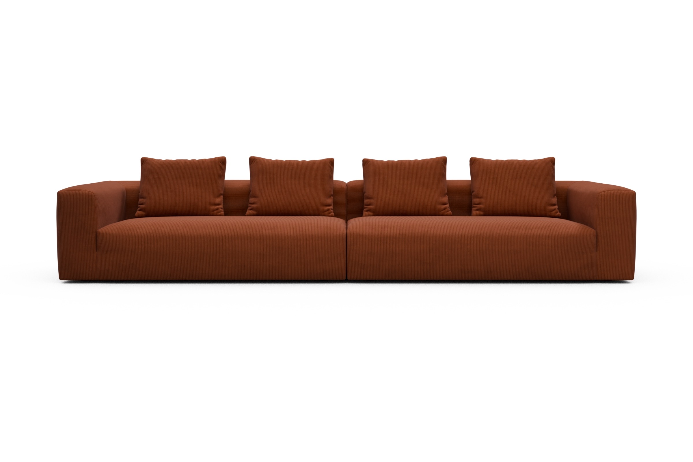 Skandi Home Modulares XXL Sofa Fred 5-Sitzer Corduroy-Burnt-Orange moebelfaktor