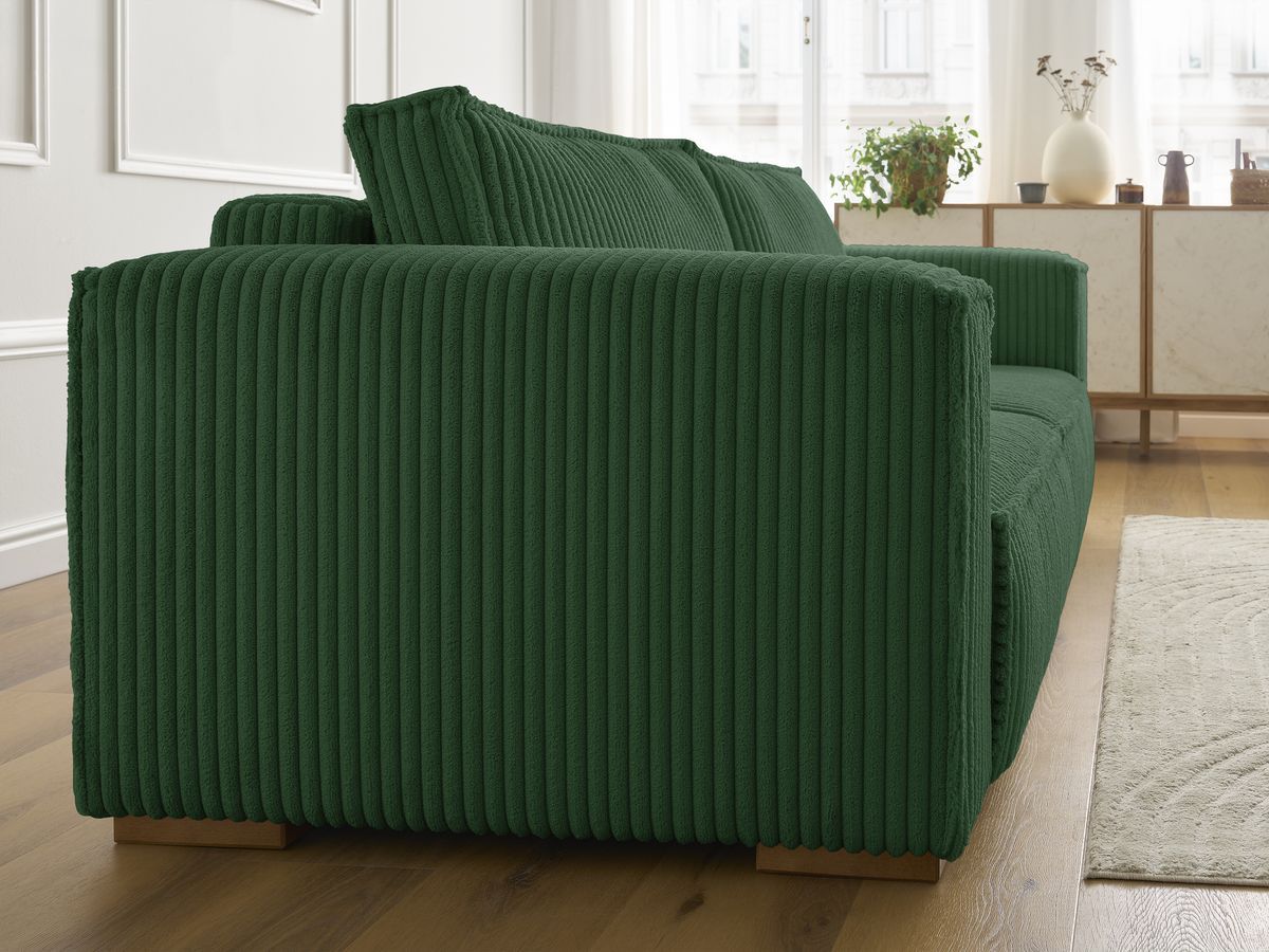 Bobochic Chelsea Sofa 3-Sitzer Breitcord weich Grün