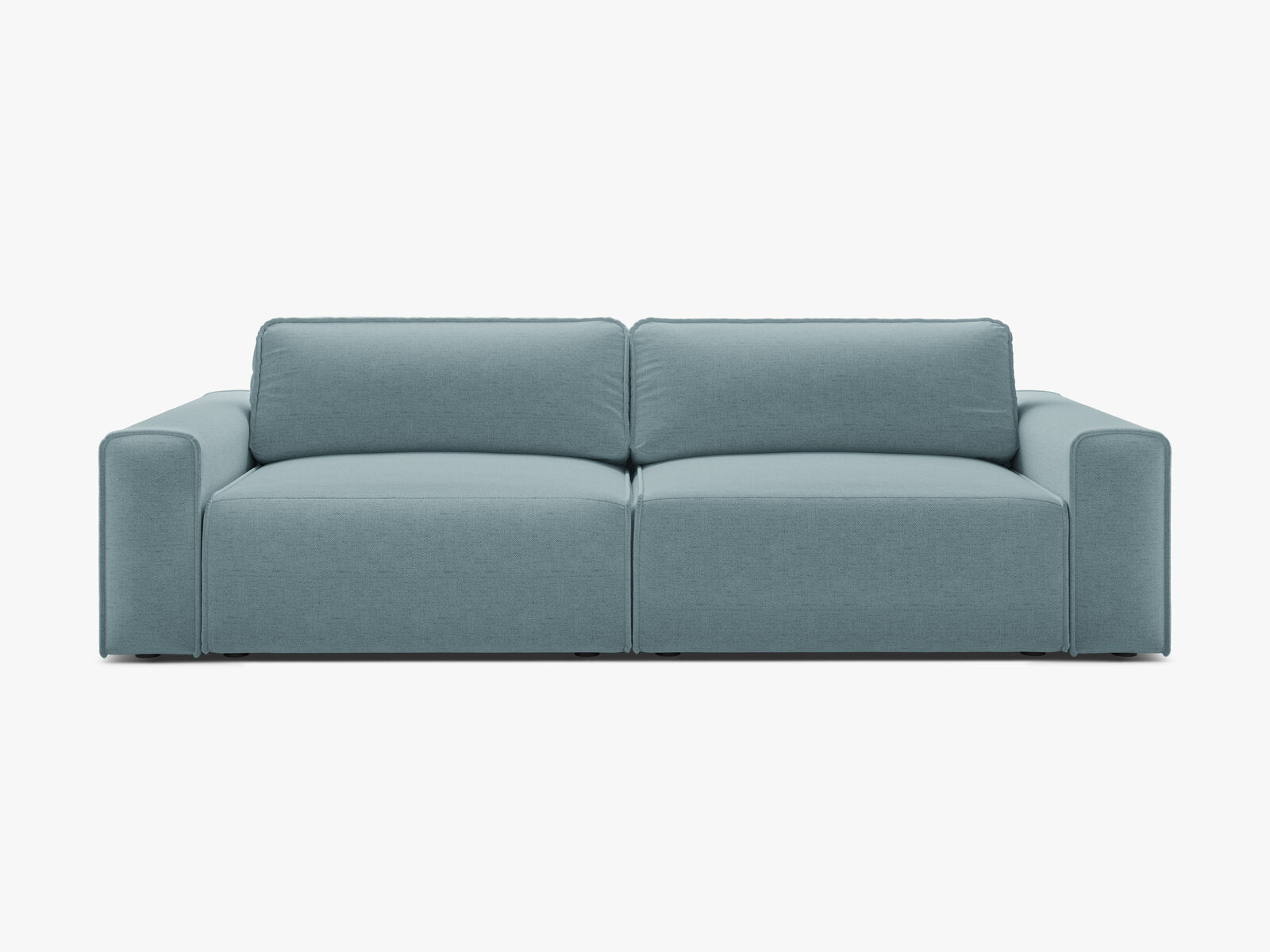 Micadoni Sofa Victor 3-Sitzer mit Schlaffunktion Strukturierter Stoff Hellblau
