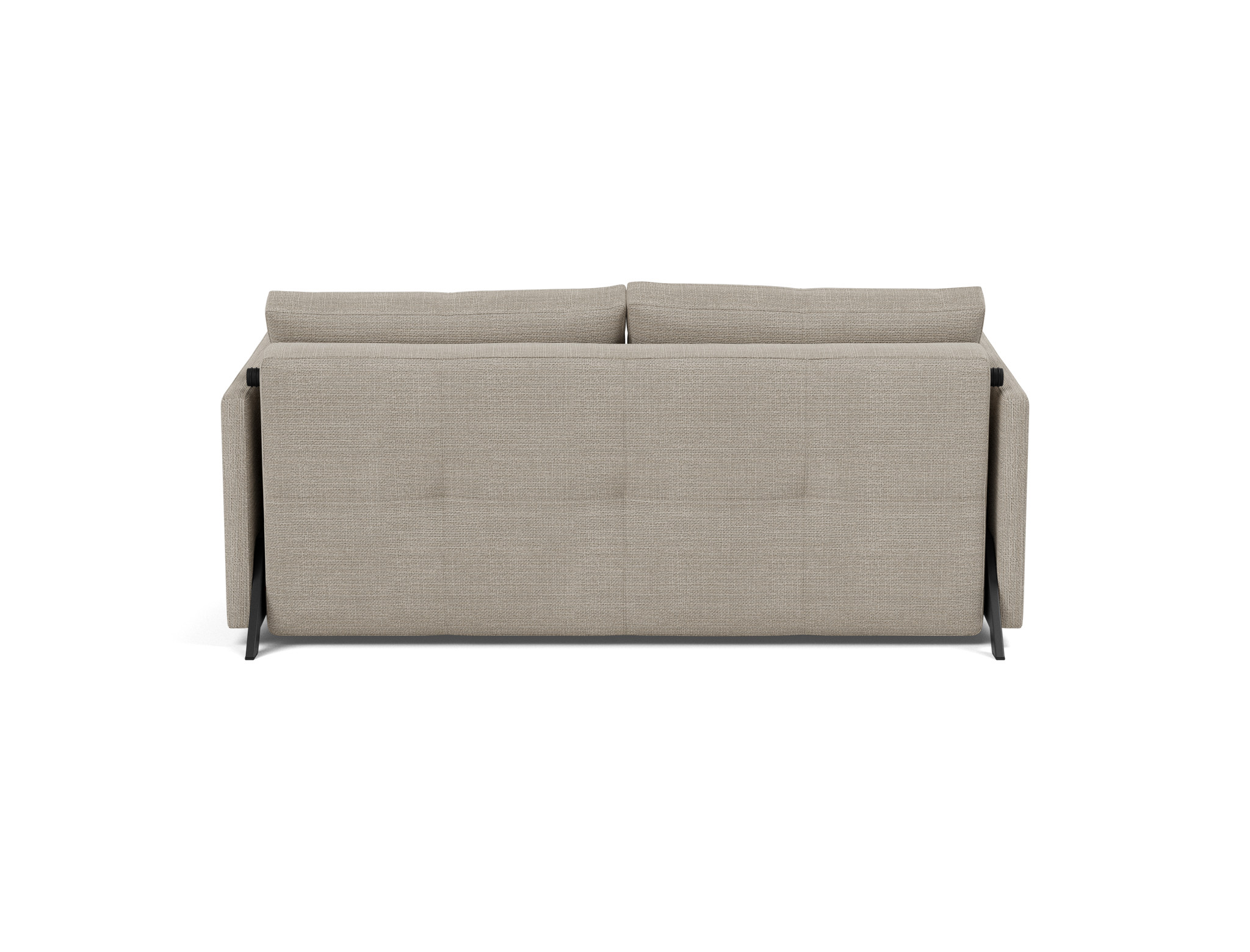 Schlafsofa Cubed mit Armlehnen 160 Strukturierter Stoff Kenya 579-Gravel