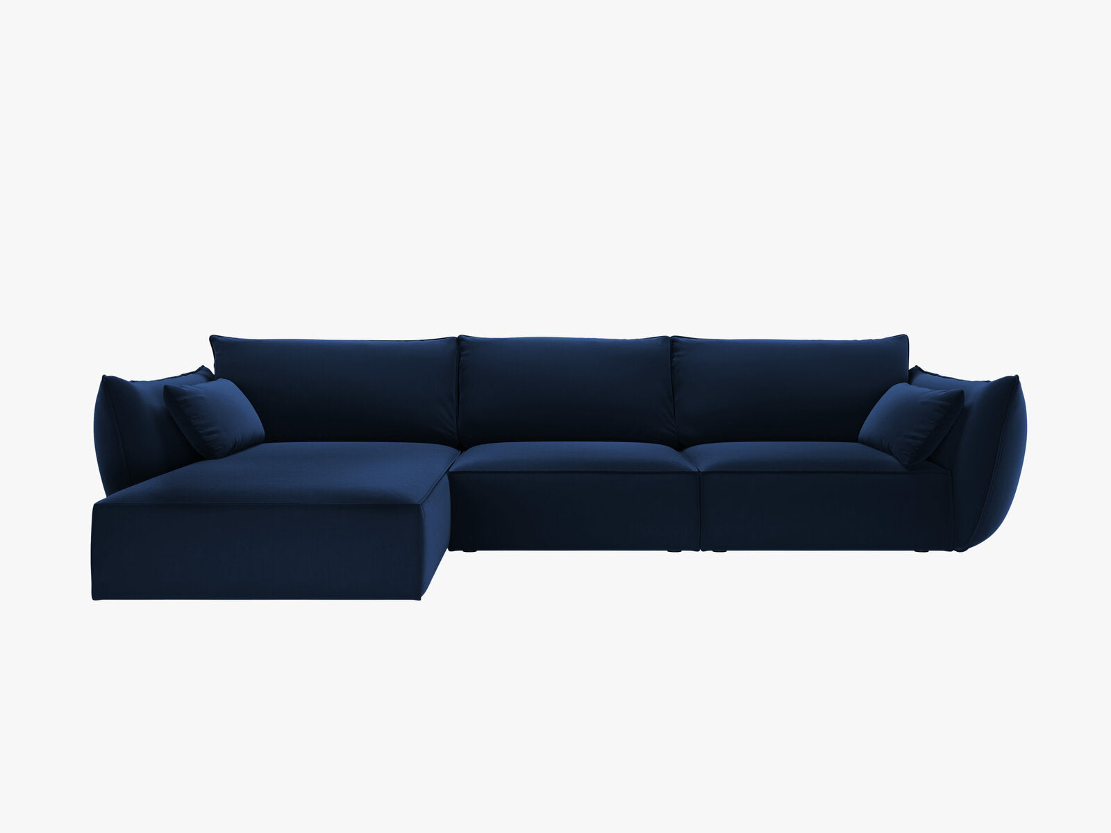 Micadoni Ecksofa Kaelle 4-Sitzer Links Samt Bluvel Königsblau