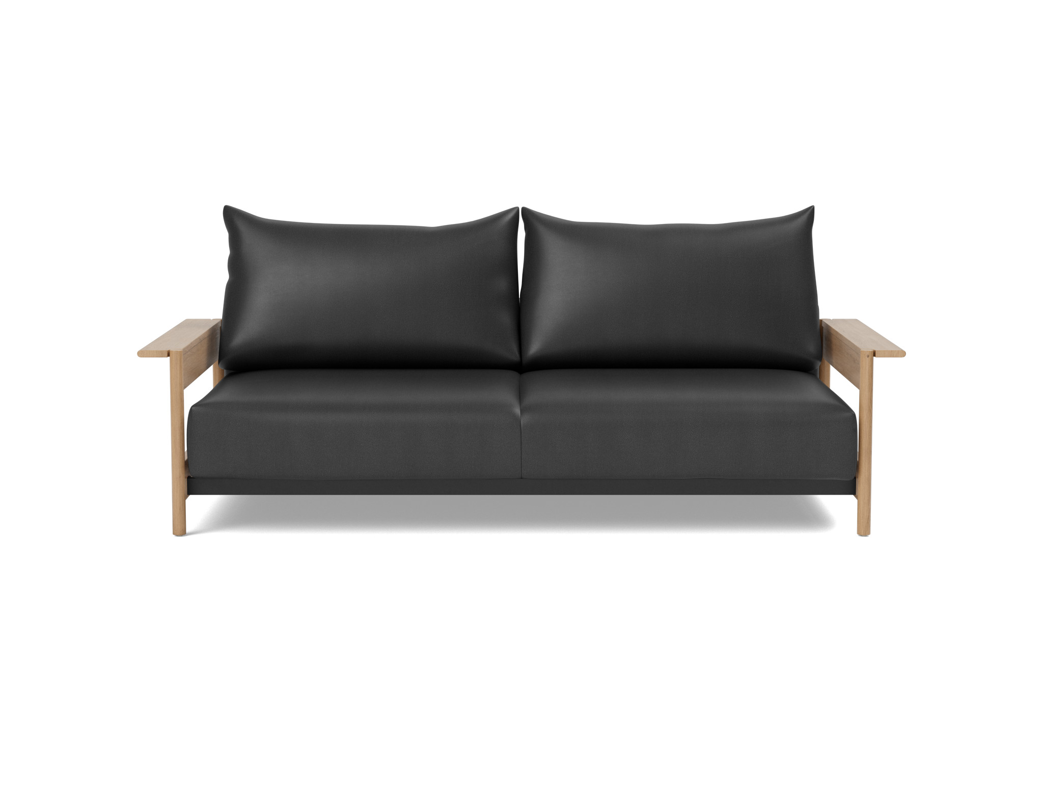 Schlafsofa Malloy Wood Lederoptik Faunal 550-Black