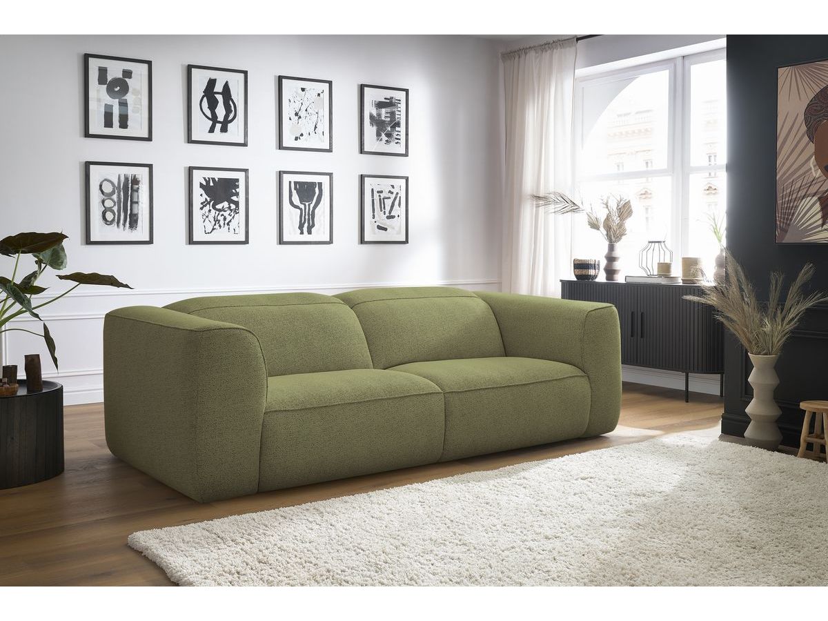 Bobochic William Sofa 3-Sitzer Melange-Stoff Grün