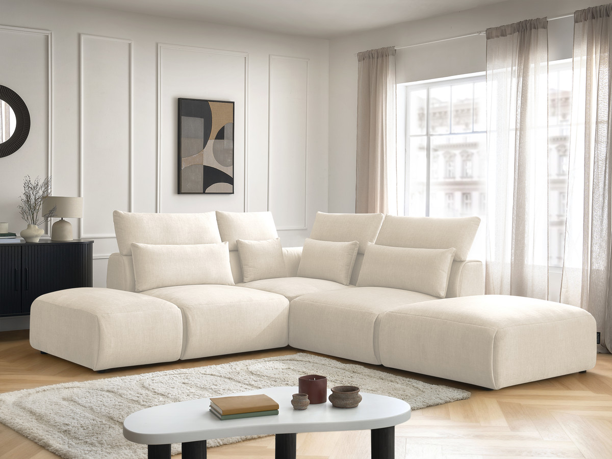 Bobochic Jana Ecksofa Samt Beige