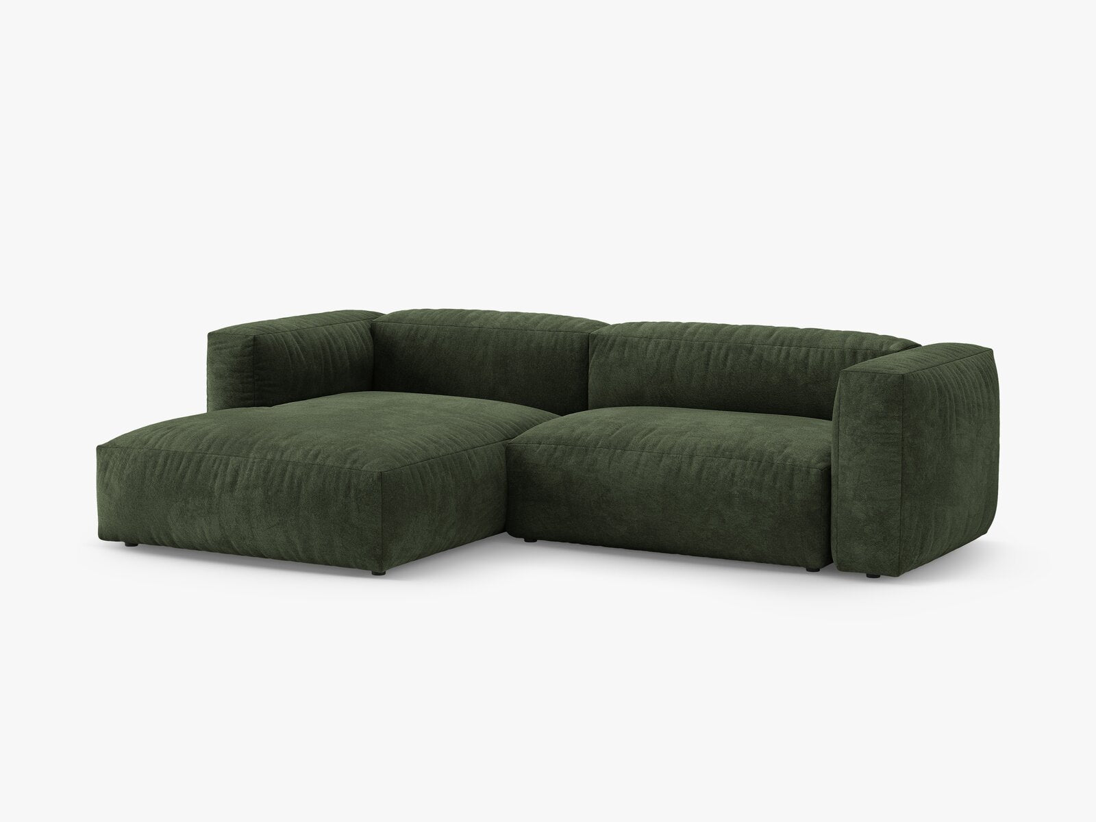 Micadoni Martina Ecksofa 4-Sitzer mit Schlaffunktion Links Samt Vogue Grün