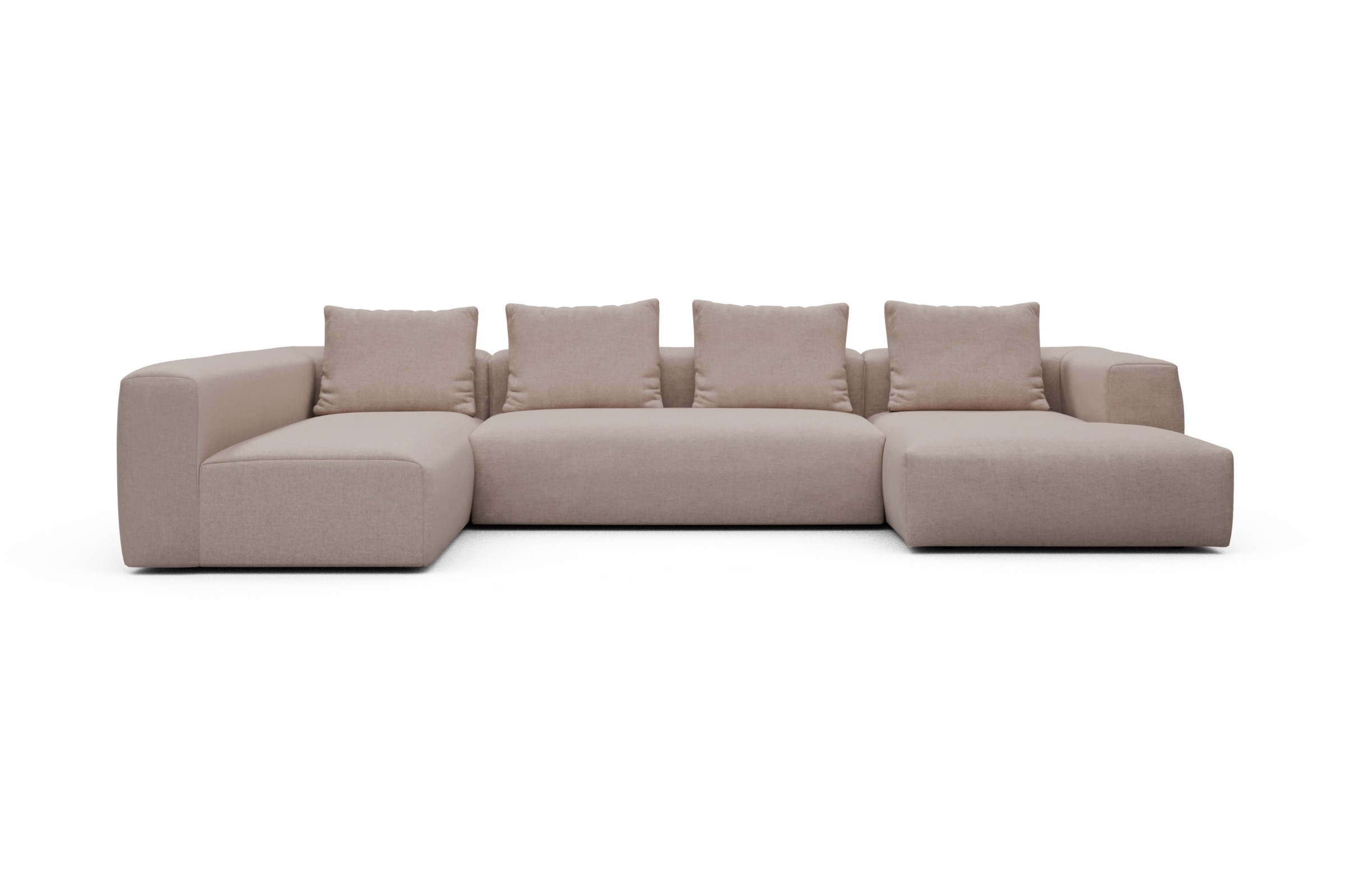 Skandi Home Wohnlandschaft Fred Chaiselongue rechts mit 2-Sitzer und lange Armlehne links Weda-Sand moebelfaktor