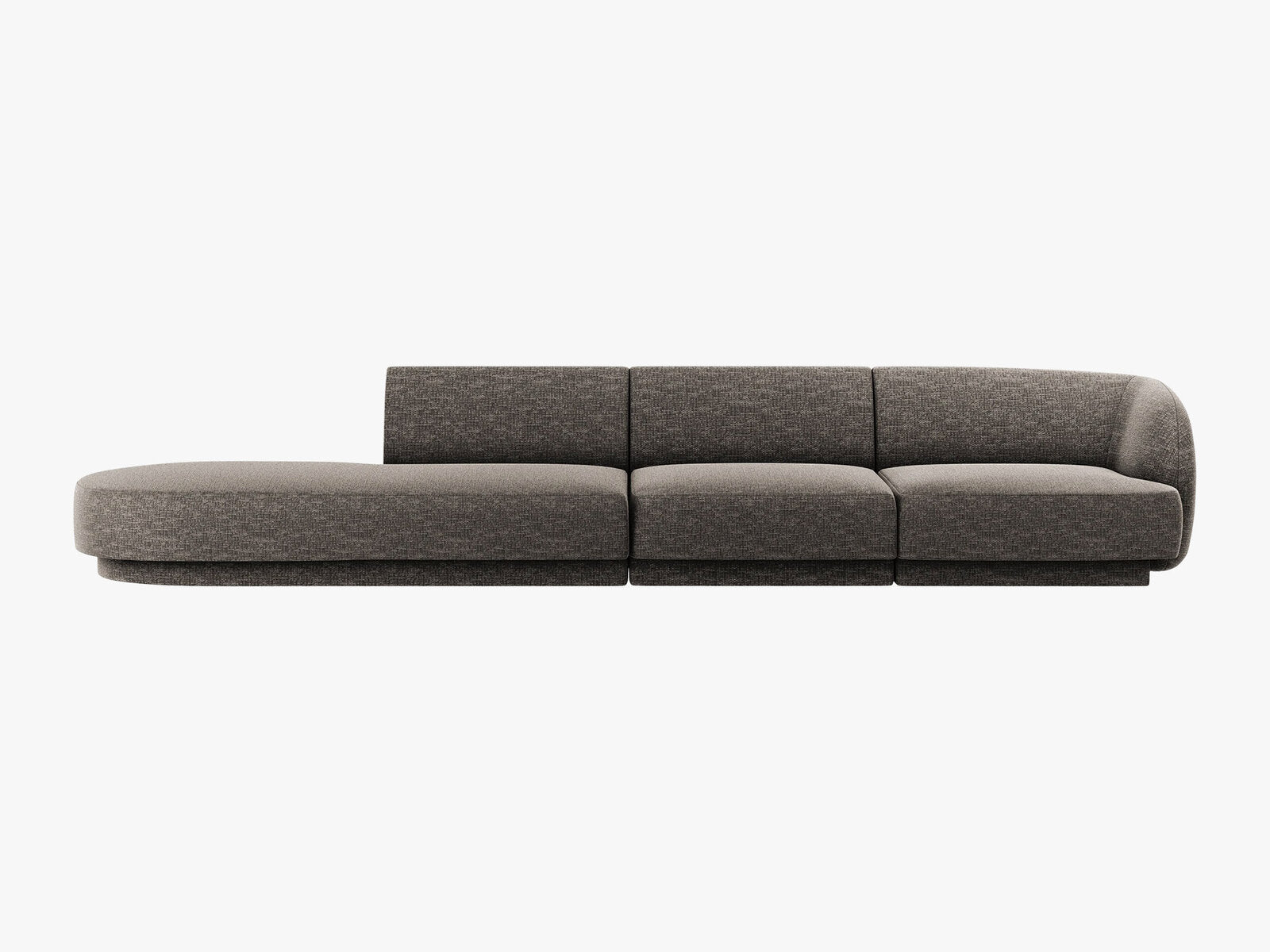 Micadoni Sofa Miley 4-Sitzer Links Chenille Haga Grau
