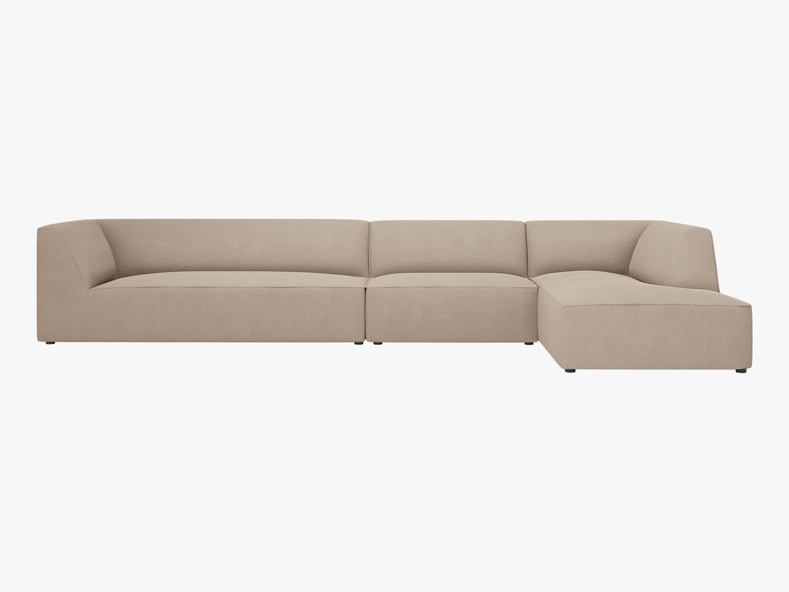 Micadoni Ecksofa Ruby 5-Sitzer Rechts Strukturierter Stoff Ottawa Dunkelbeige