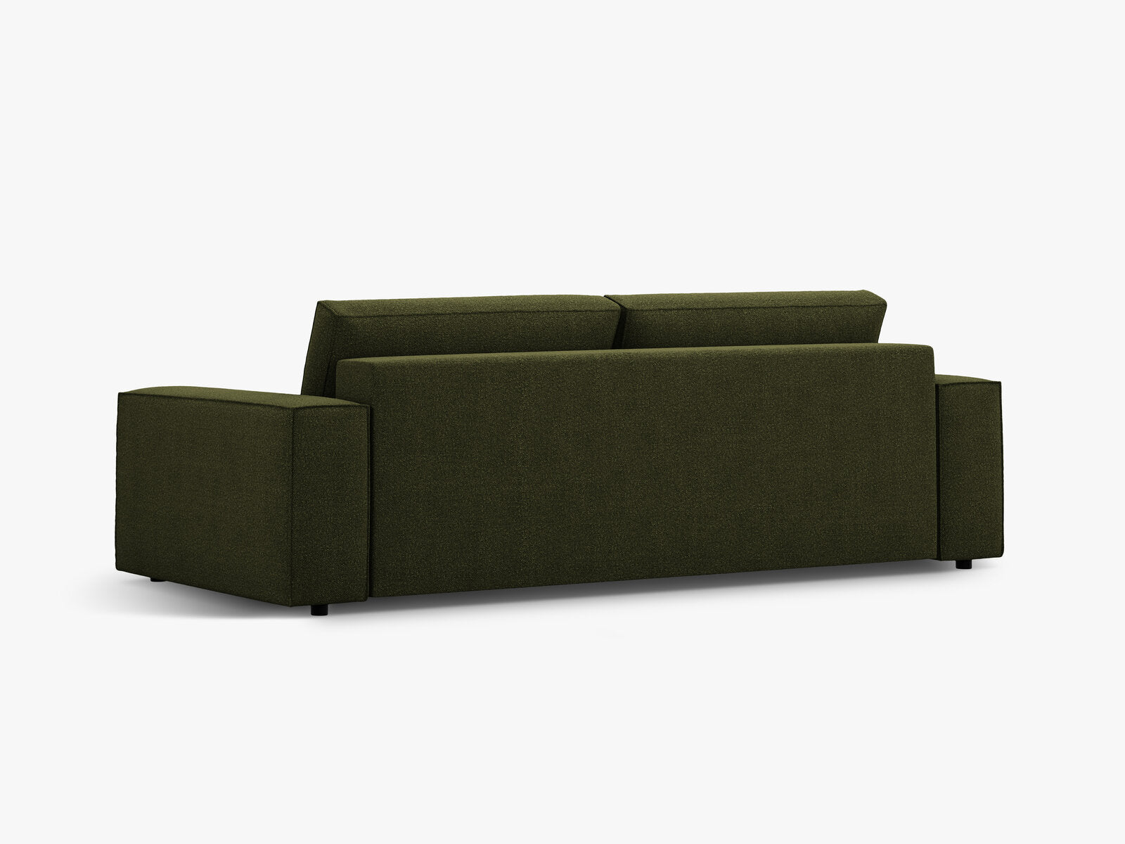 Micadoni Schlafsofa Jodie 3-Sitzer Boucle Dunkel-Olivgrün