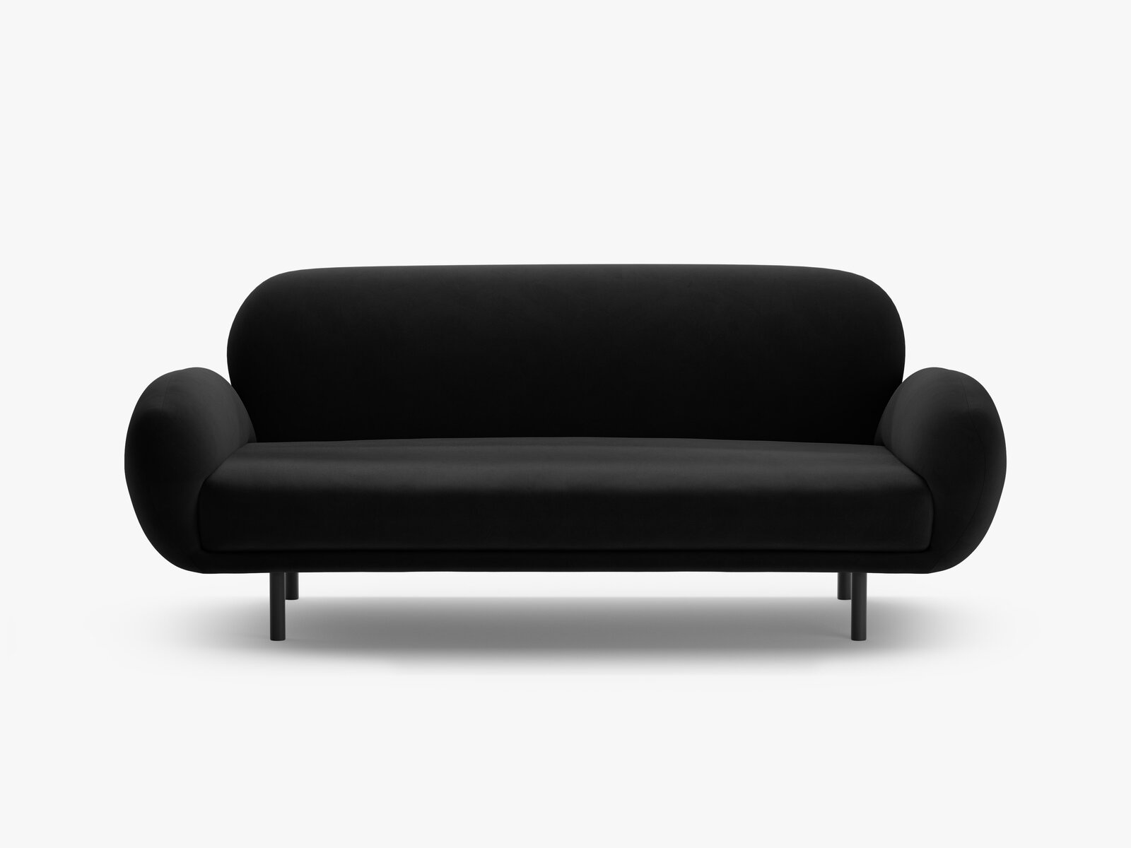 Micadoni Sofa Poppy 2-Sitzer große Version Samt Casino Schwarz