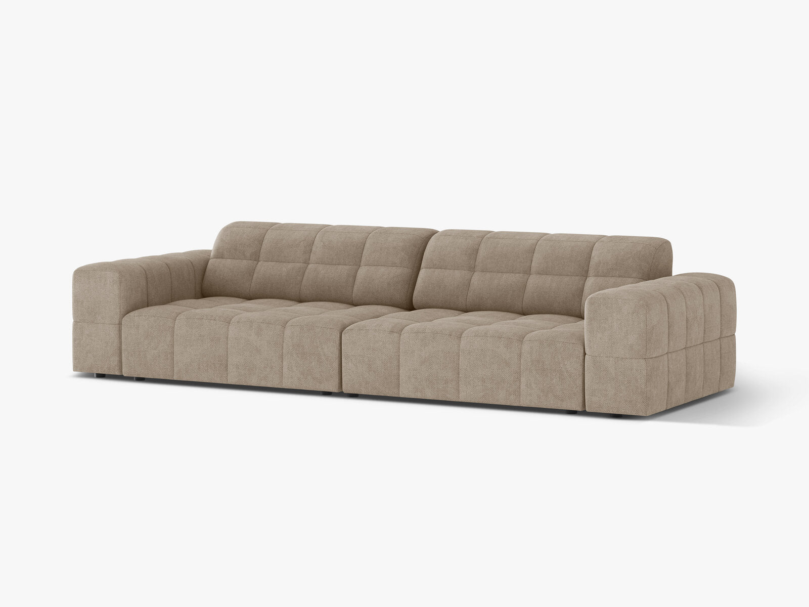 Micadoni Sofa Jennifer 4-Sitzer Chenille Eden Dunkelbeige