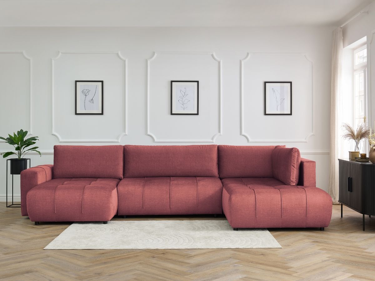 Bobochic Arsene Wohnlandschaft Samt Orange Ecke links