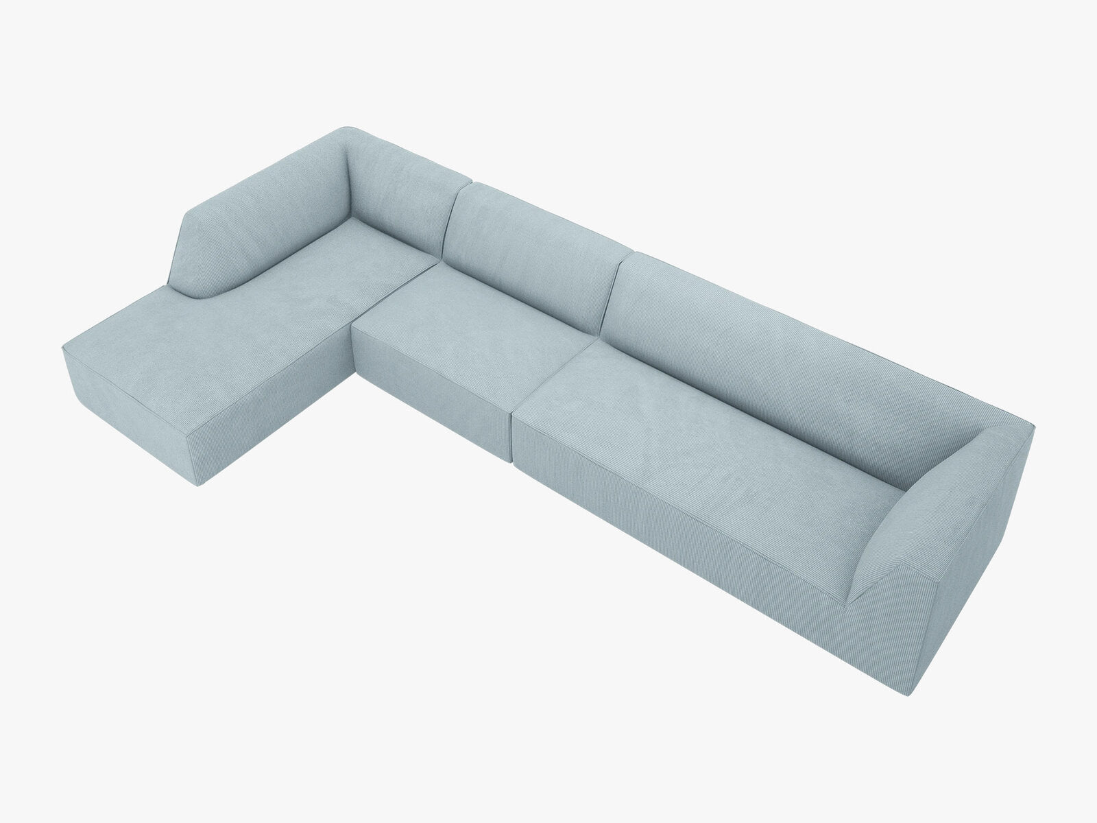 Micadoni Ecksofa Ruby 5-Sitzer Links Kord Scala Hellblau
