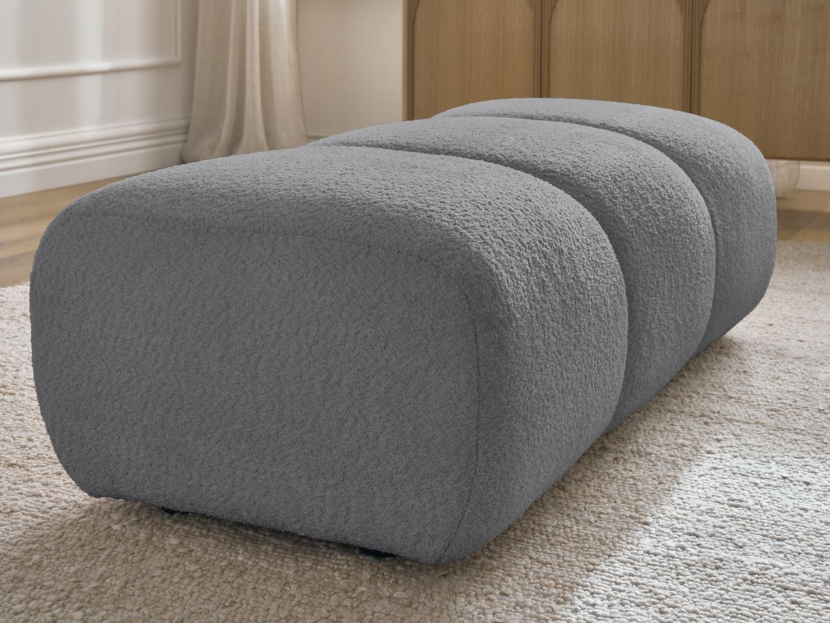 Bobochic Pamira Pouf Bouclé-Stoff Dunkelgrau