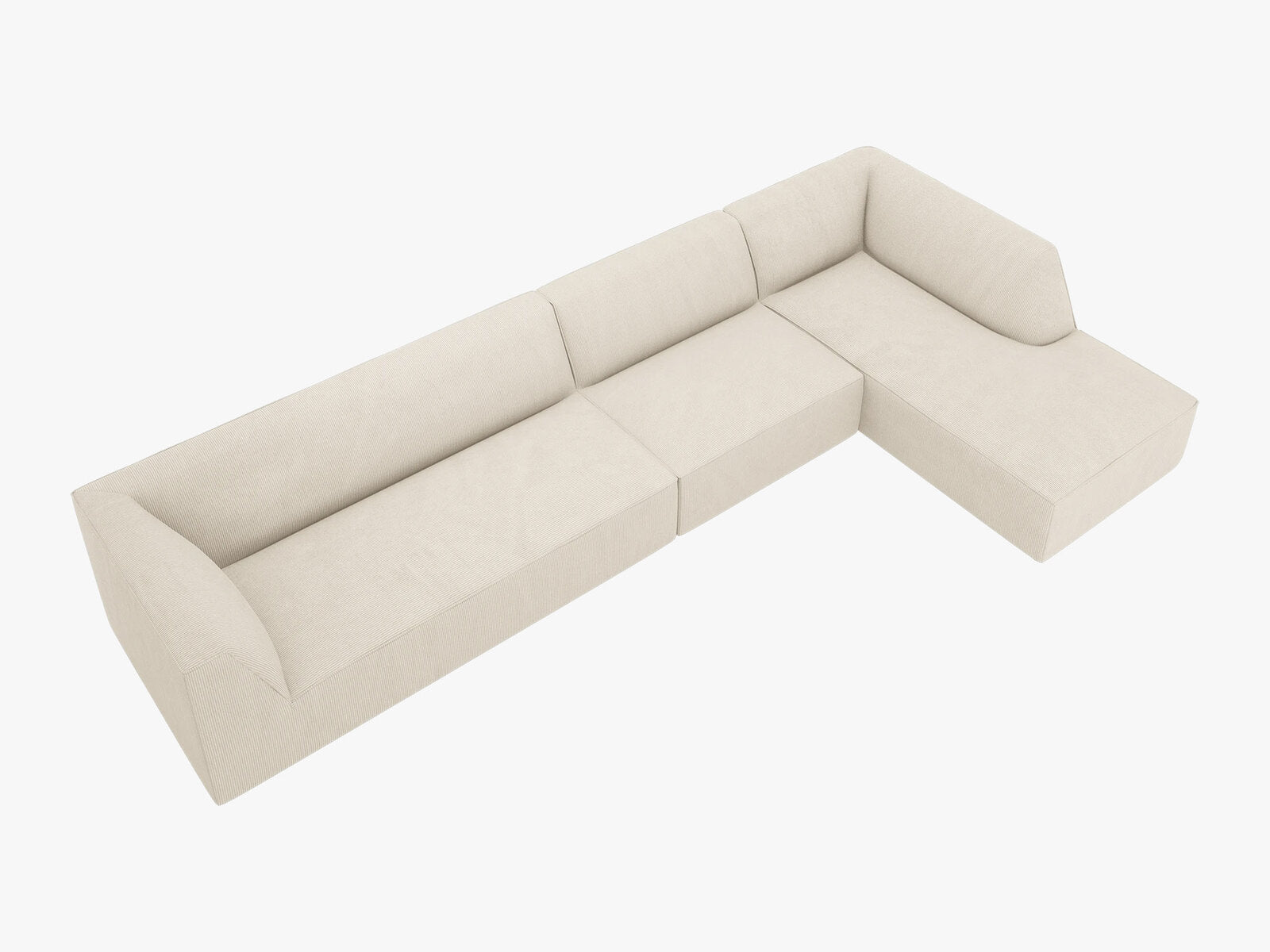 Micadoni Ecksofa Ruby 5-Sitzer Rechts Kord Scala Helles Beige