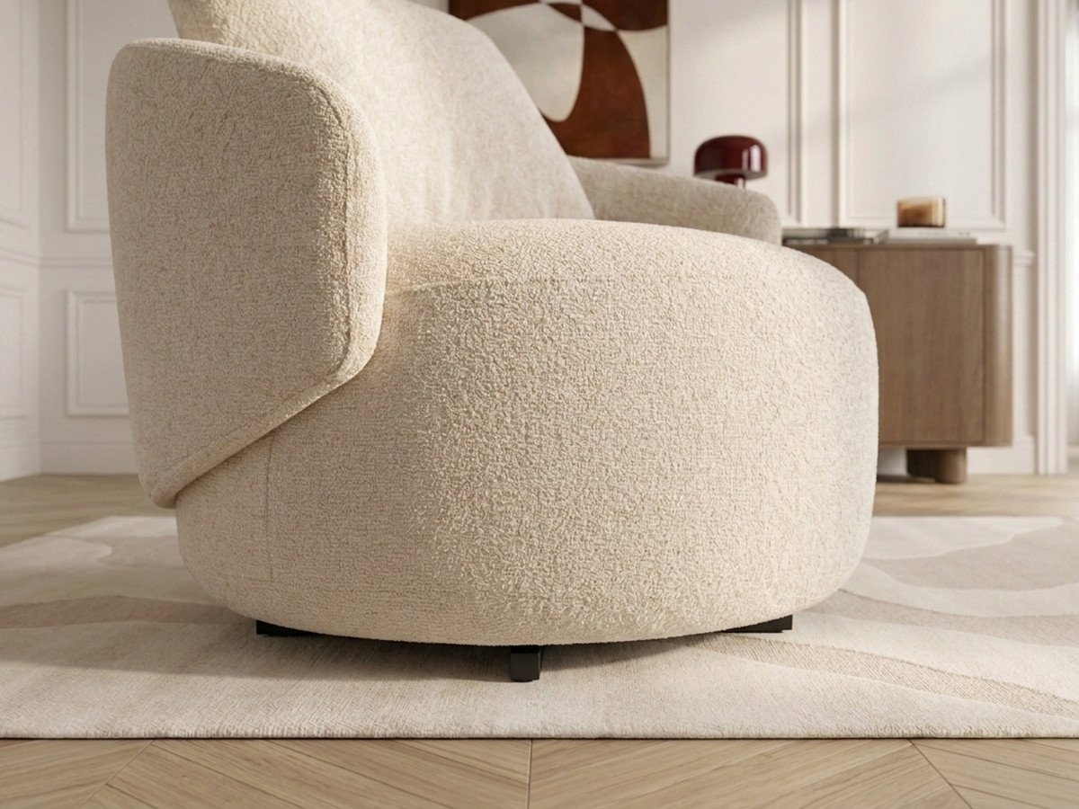 Bobochic Lexie Sessel Melange-Stoff Beige