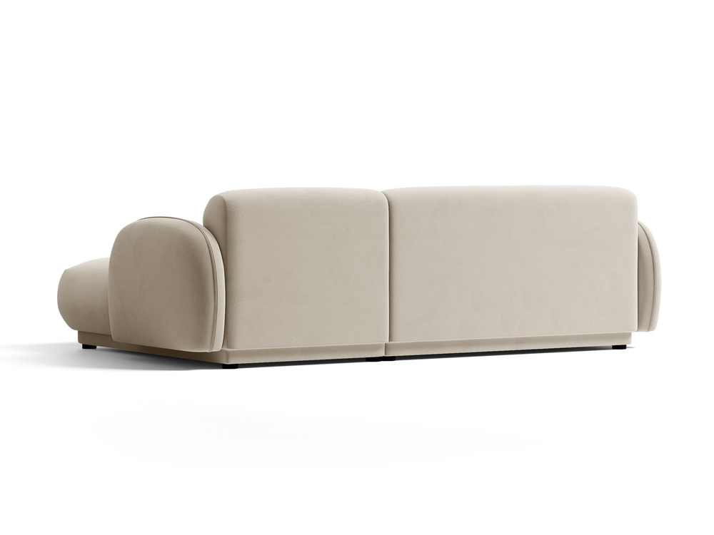 Cosmopolitan Design Ecksofa Bilbao 3-Sitzer Samt Casino Helles Beige Rechts