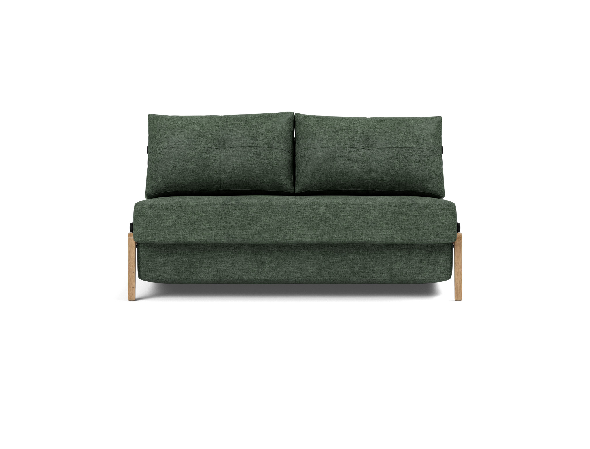 Schlafsofa Cubed 140 Flachgewebe Avella 281-Pine-Green Beine Eiche
