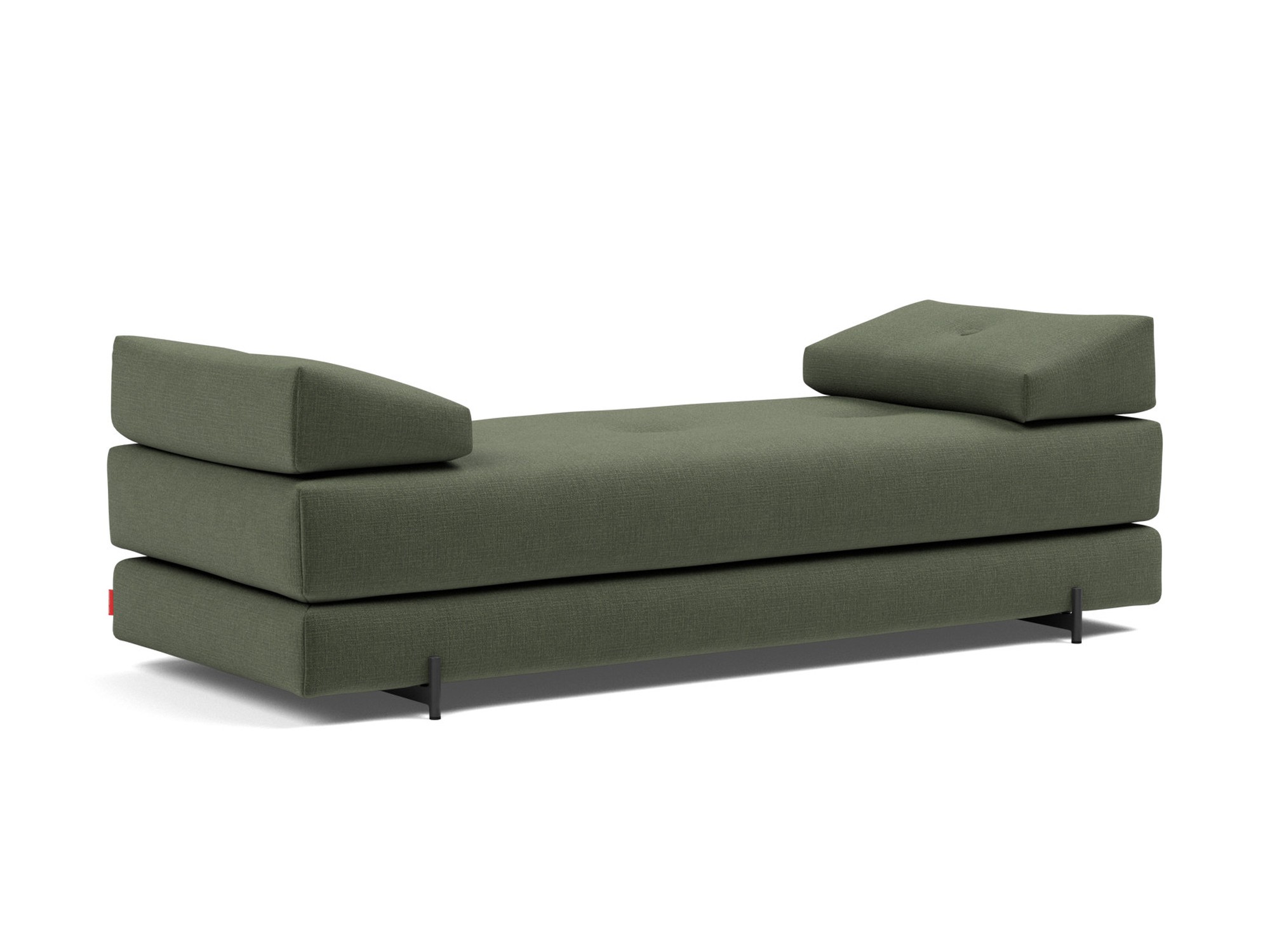 Tagesbett Sigmund Chenille Esina 413-Olive-Green Beine Indu schwarz