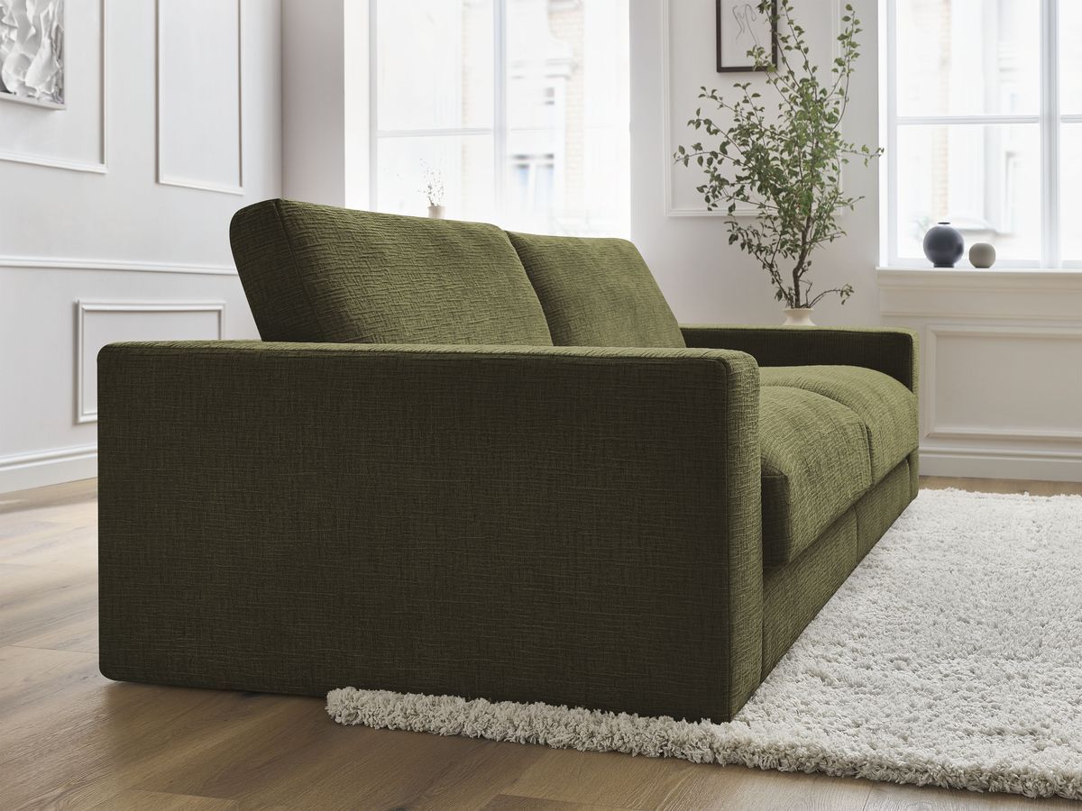 Bobochic Leonard Sofa 3-Sitzer 234 × 109 cm Strukturstoff Grün