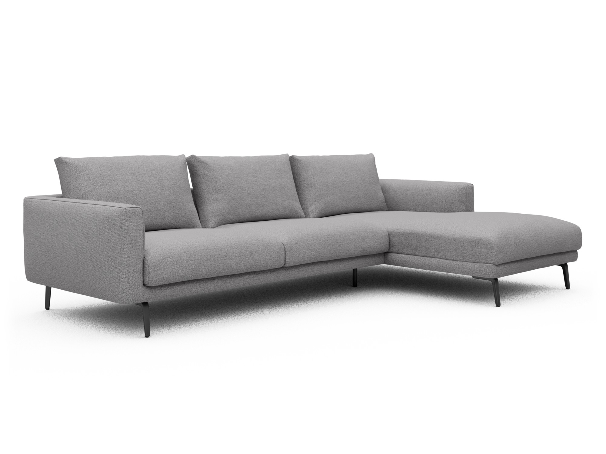 Skandi Home Ecksofa Karl Chaiselongue rechts mit 2,5-Sitzer Sama-Grey moebelfaktor