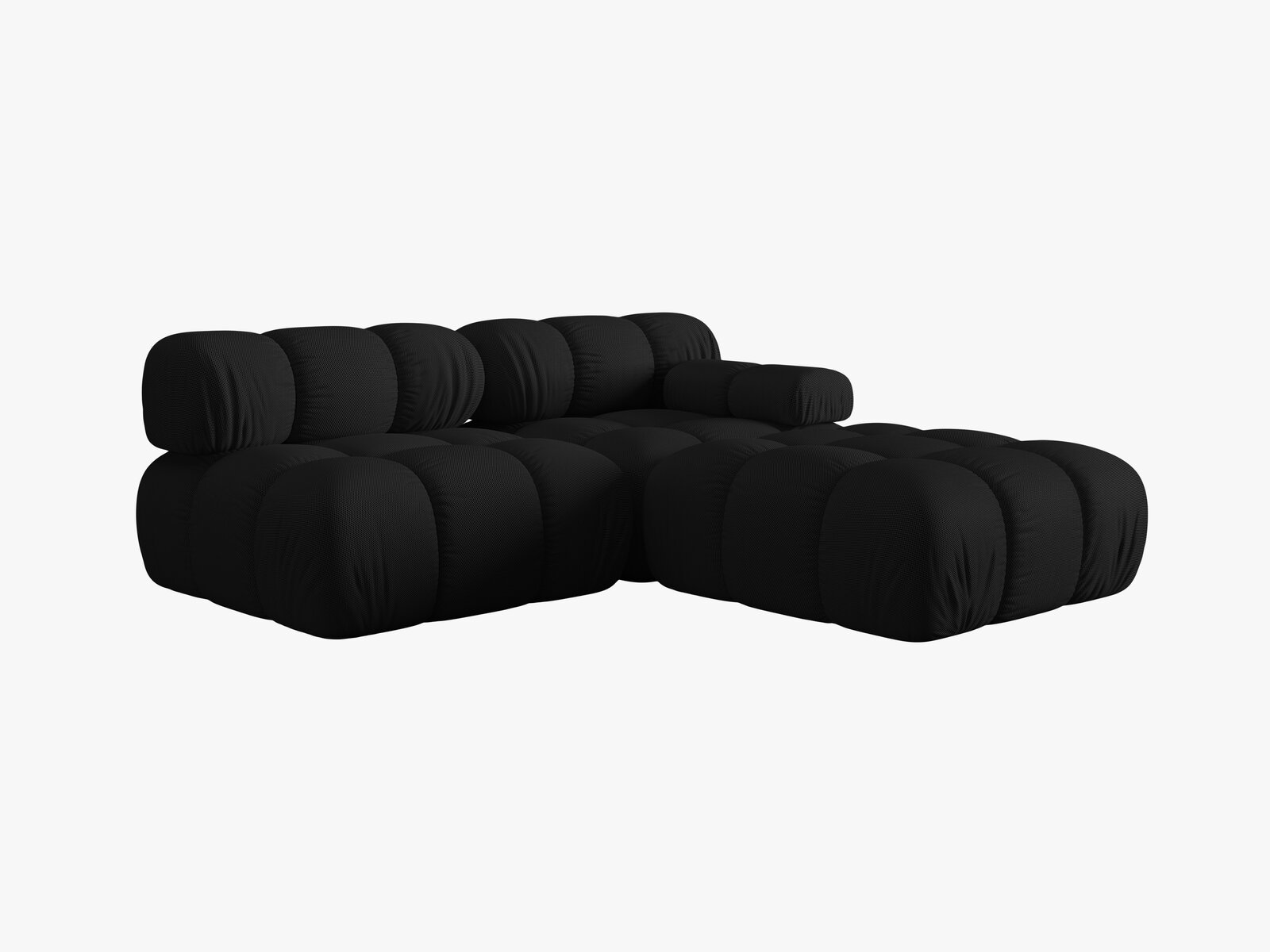 Micadoni Modulares Sofa Bellis 4-Sitzer Rechts 3D-Stoff Sonic Schwarz