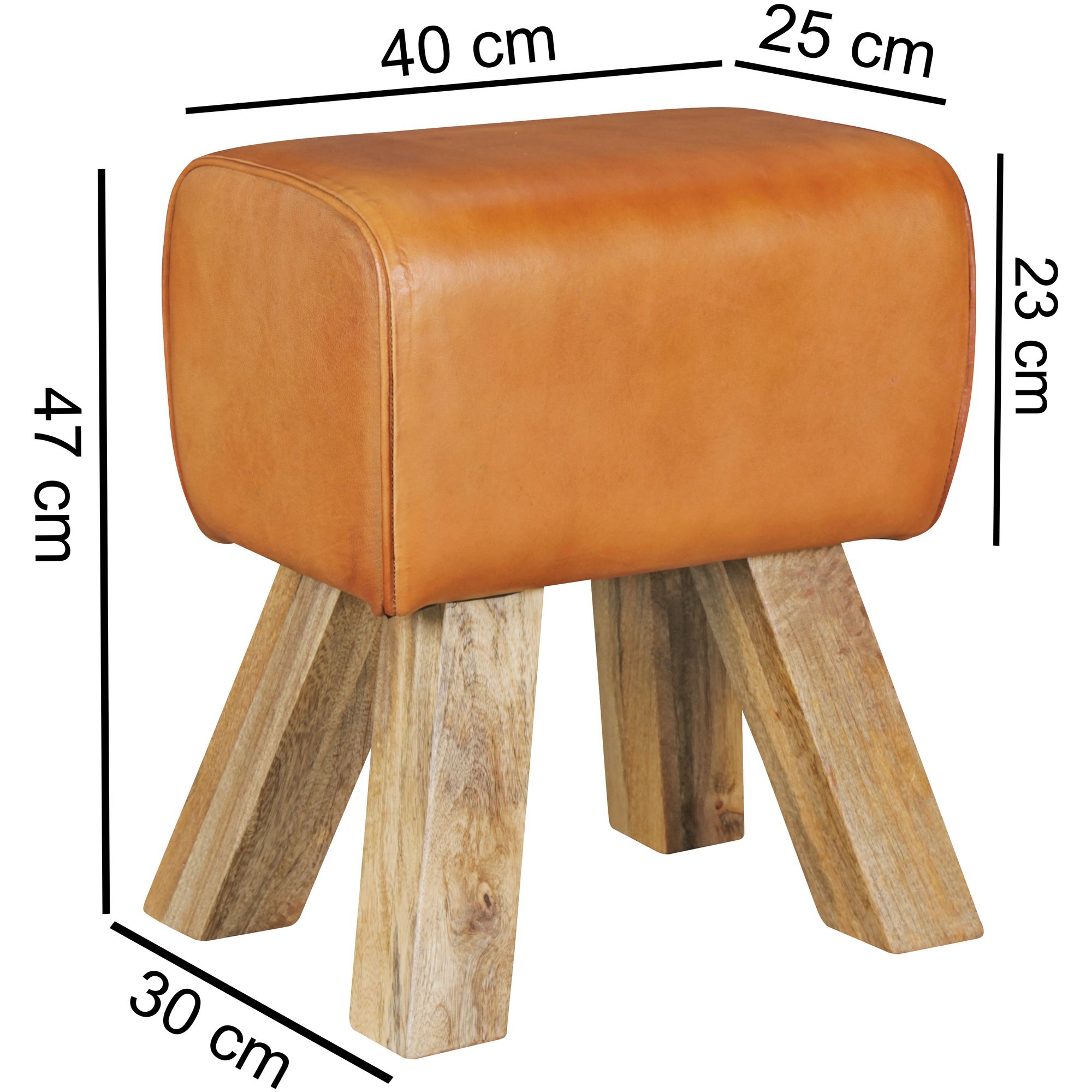 Sitzhocker Abisko Echtleder Braun 40 × 30 × 47 cm
