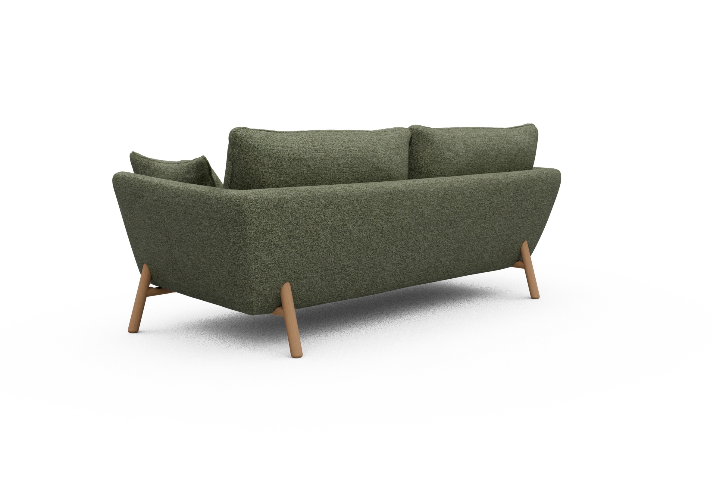 Sofa Emil 3-Sitzer Beinfarbe Eiche Natur Carreno-Vivid-Green